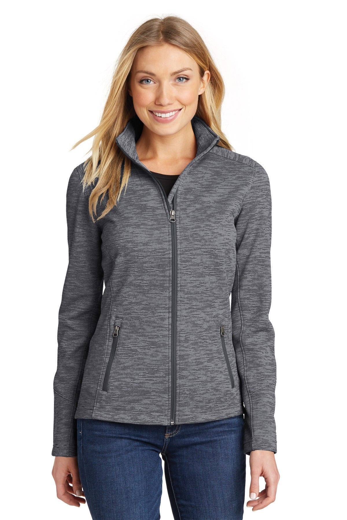 Custom Embroidery or DTF Print - Port Authority ® Women's Digi Stripe Fleece Jacket. L231