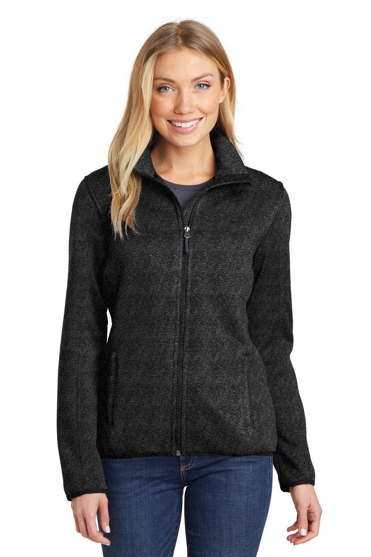 Custom Embroidered - Port Authority® Women's Sweater Fleece Jacket. L232