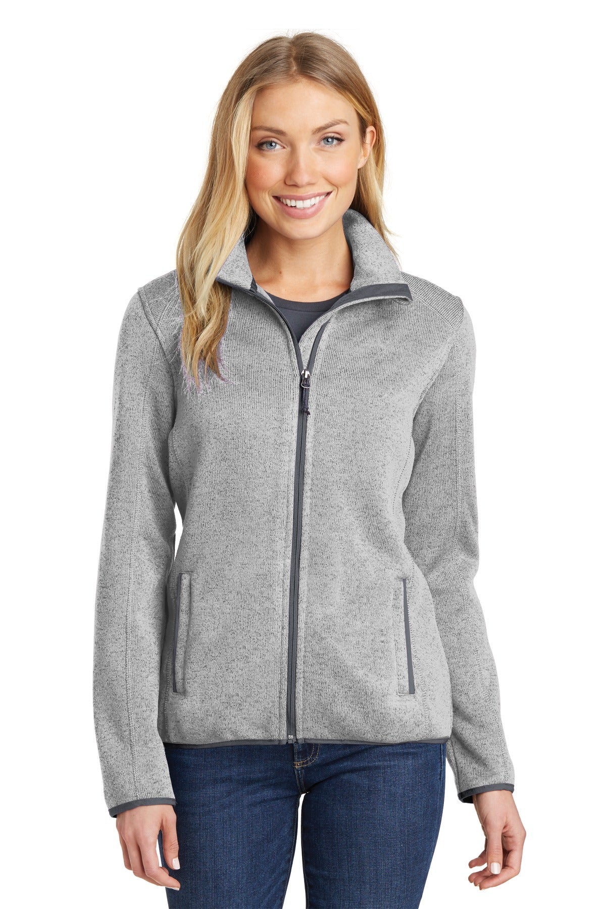 Custom Embroidered - Port Authority® Women's Sweater Fleece Jacket. L232