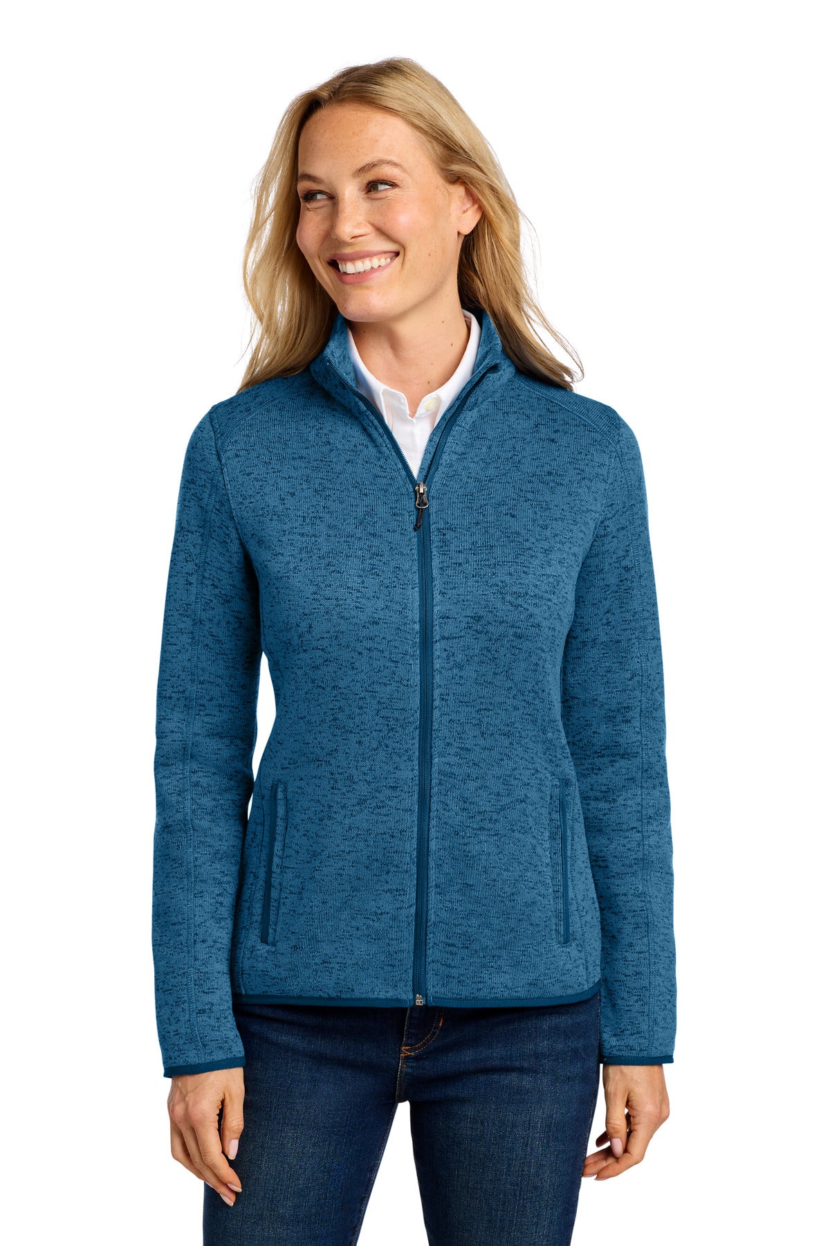 Custom Embroidery or DTF Print - Port Authority ® Women's Sweater Fleece Jacket. L232