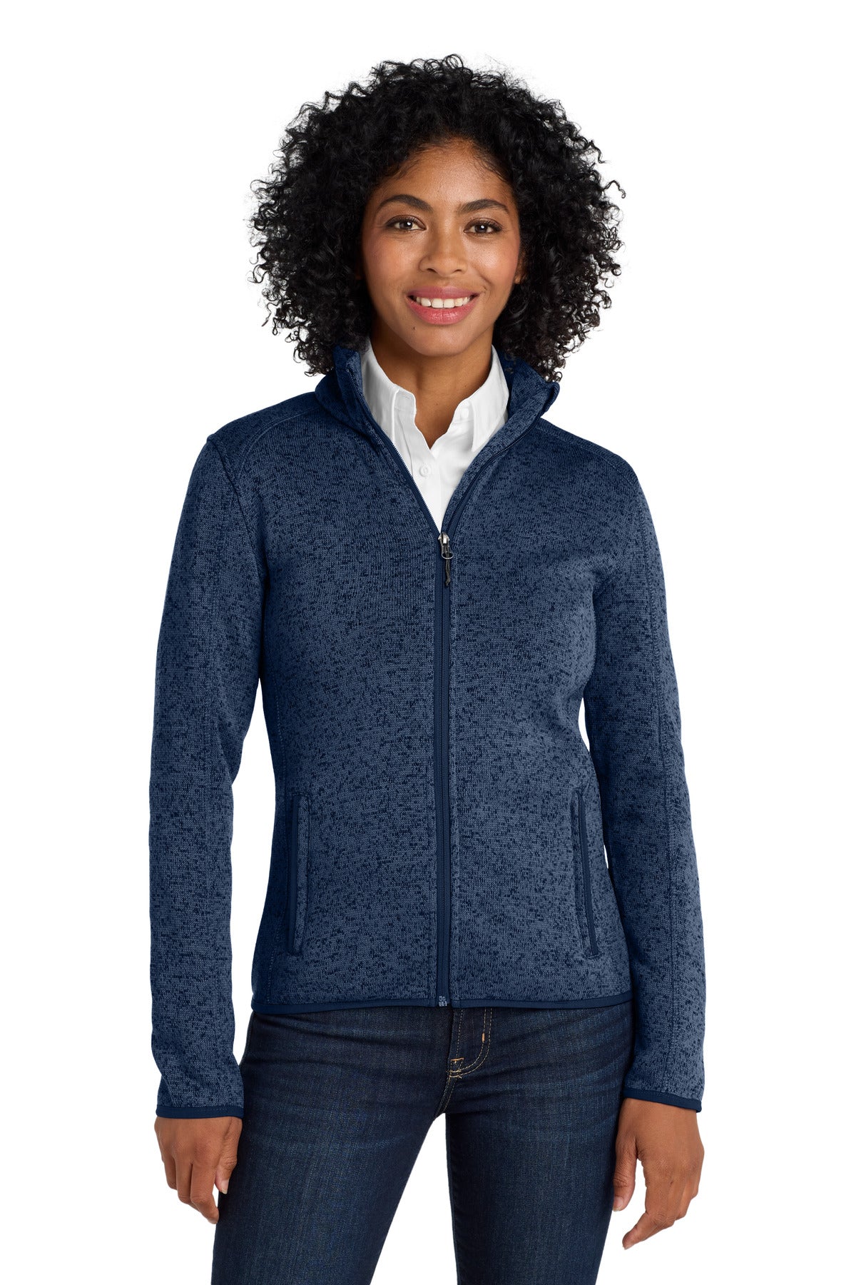 Custom Embroidered - Port Authority® Women's Sweater Fleece Jacket. L232