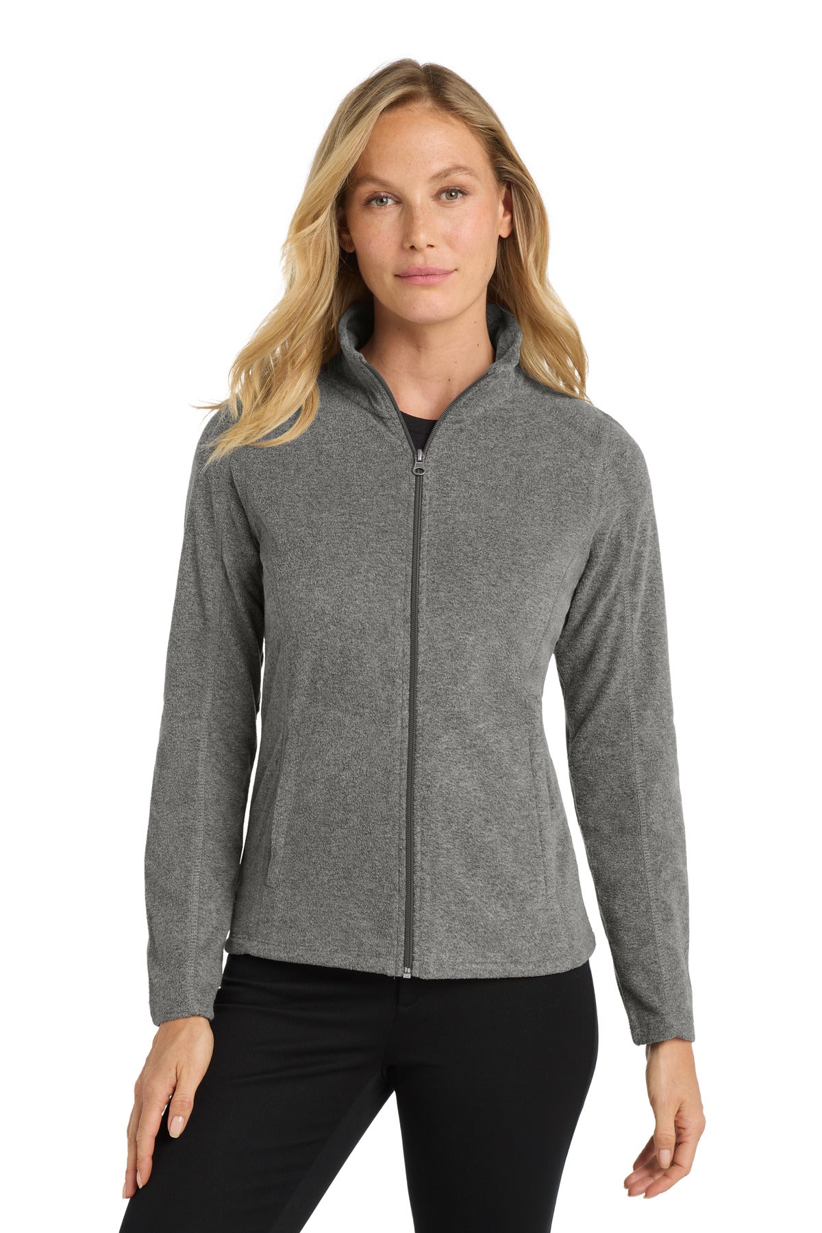 Custom Embroidery or DTF Print - Port Authority ® Women's Heather Microfleece Full-Zip Jacket. L235