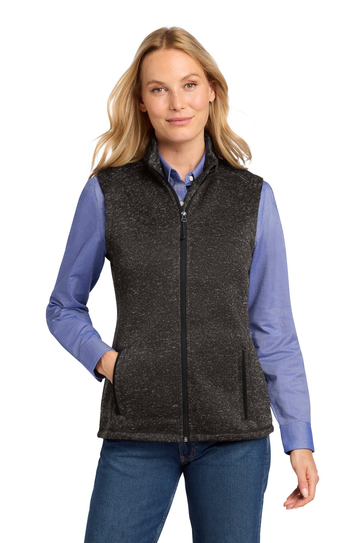 Custom Embroidery or DTF Print - Port Authority ® Women's Sweater Fleece Vest L236