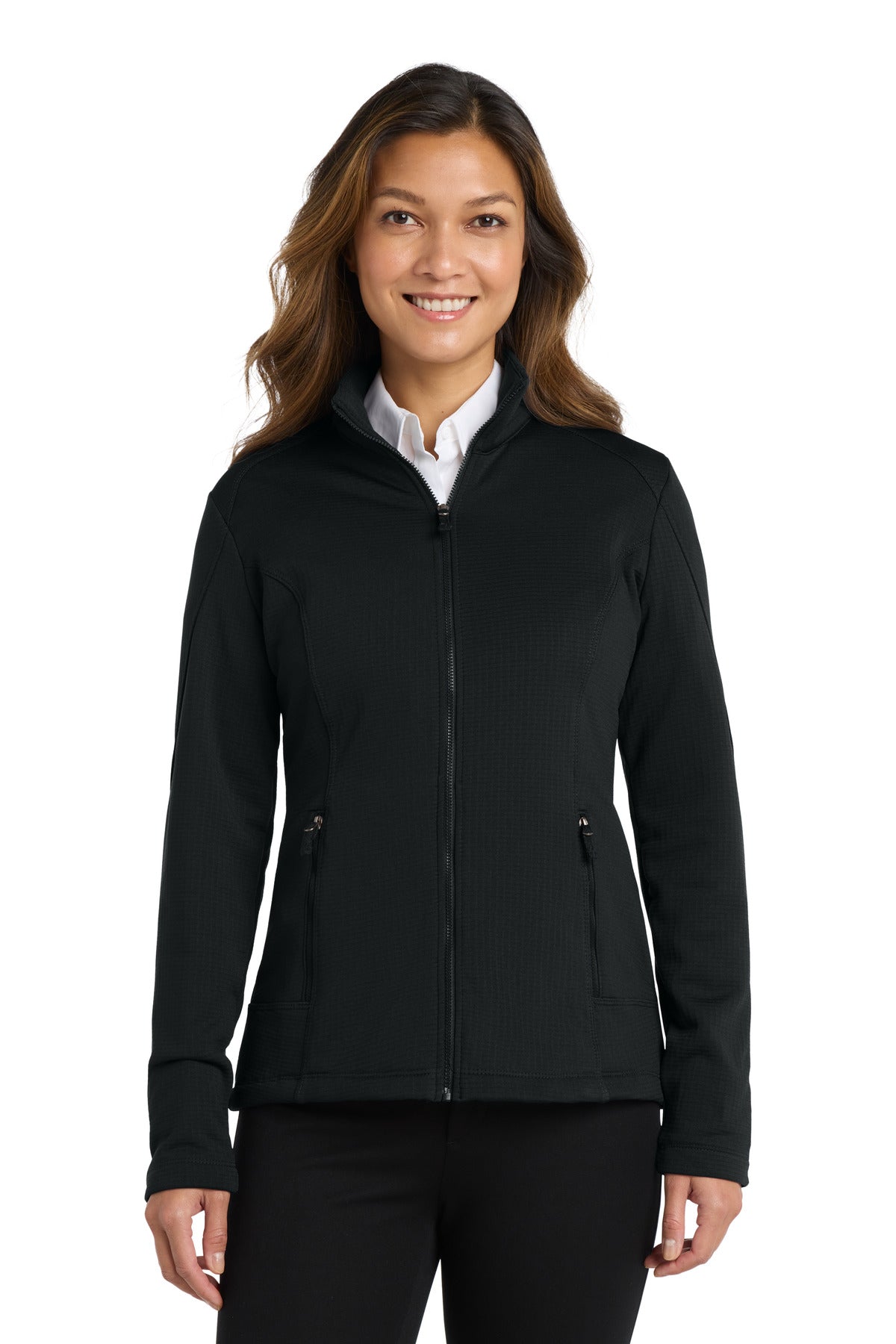 Custom Embroidery or DTF Print - Port Authority ® Women's Grid Fleece Jacket. L239