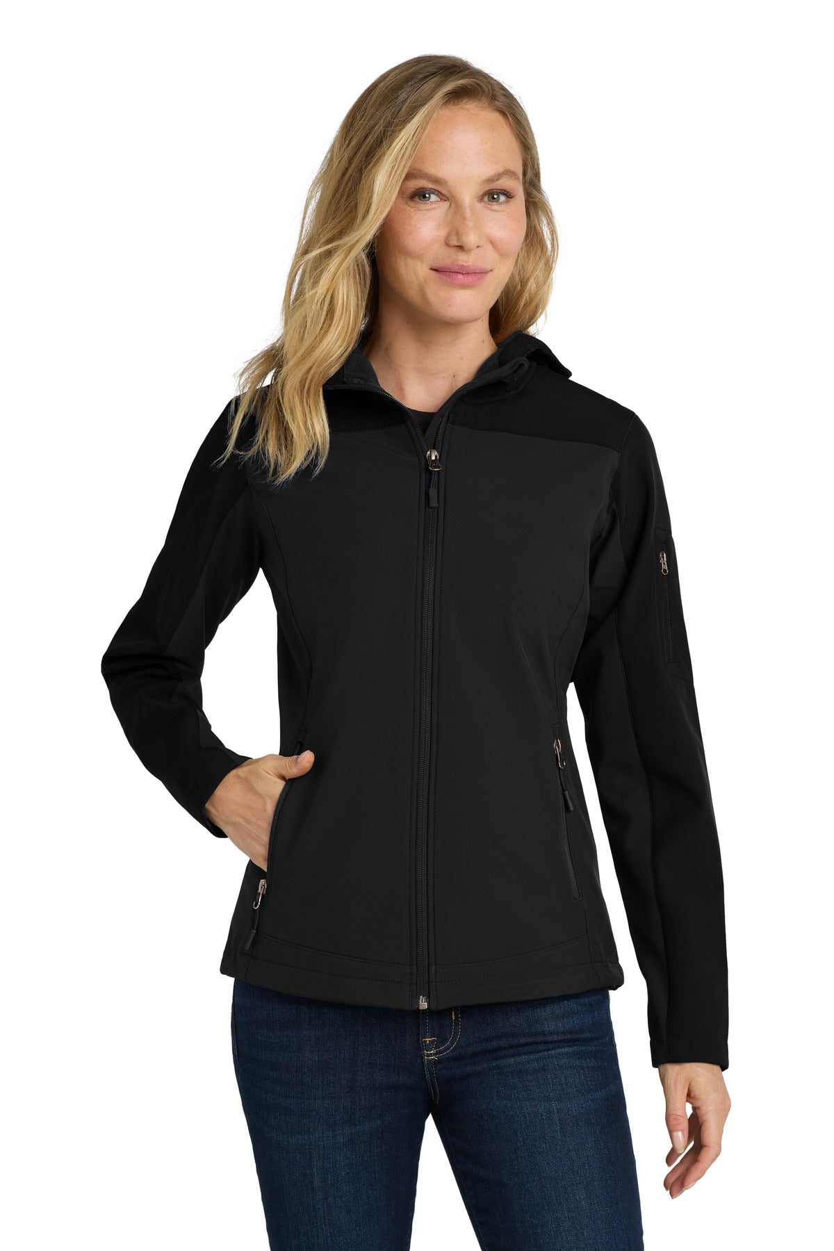 Custom Embroidery or DTF Print - Port Authority ® Women's Hooded Core Soft Shell Jacket. L335