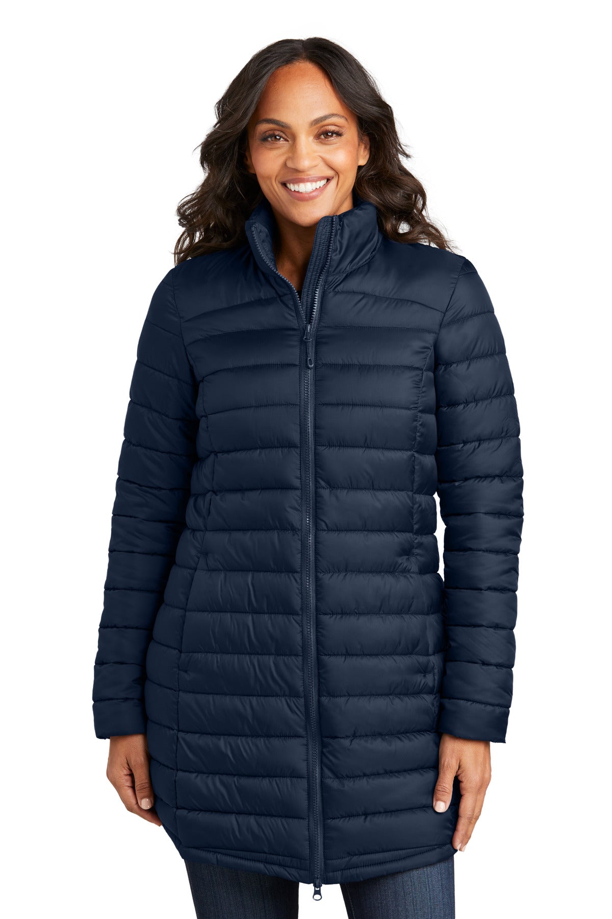 Custom Embroidery or DTF Print - Port Authority ® Women's Horizon Puffy Long Jacket L365