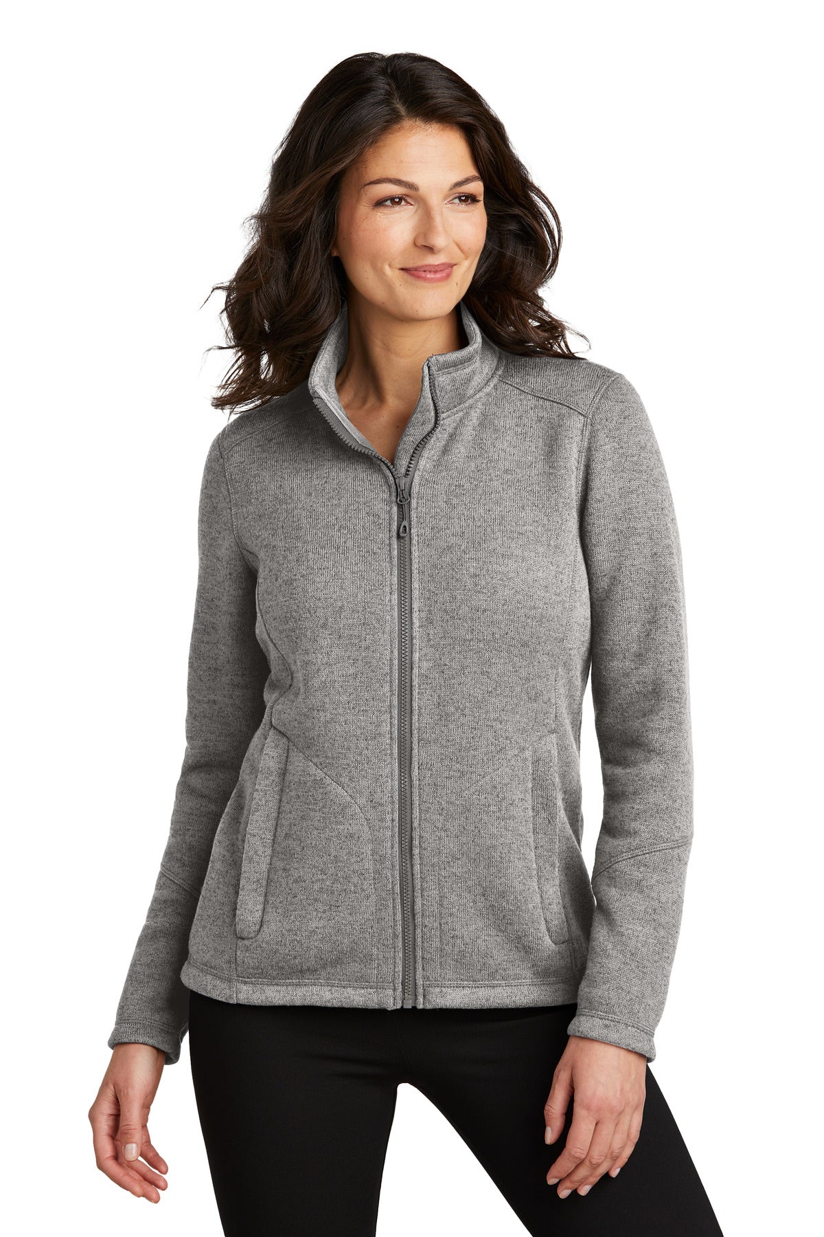 Custom Embroidery or DTF Print - Port Authority ® Women's Arc Sweater Fleece Jacket L428