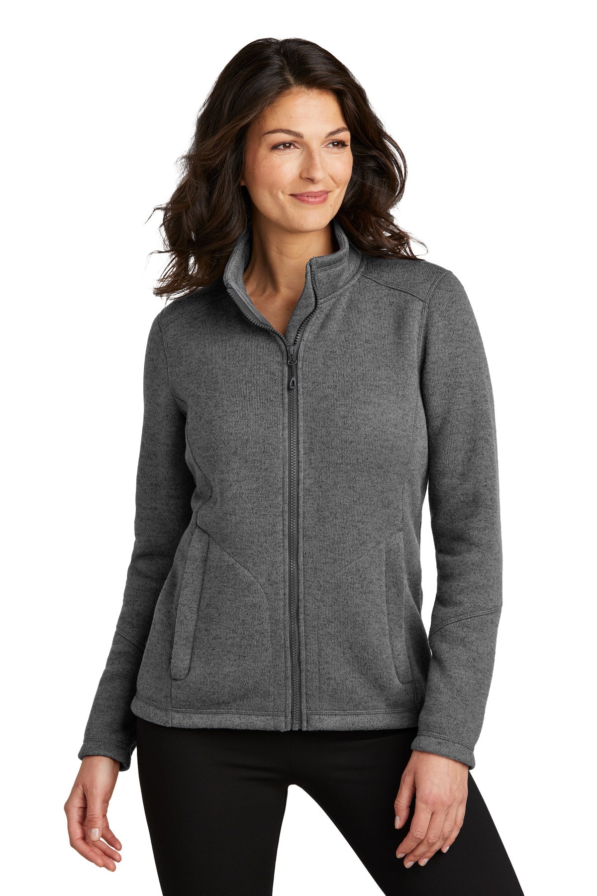 Custom Embroidery or DTF Print - Port Authority ® Women's Arc Sweater Fleece Jacket L428