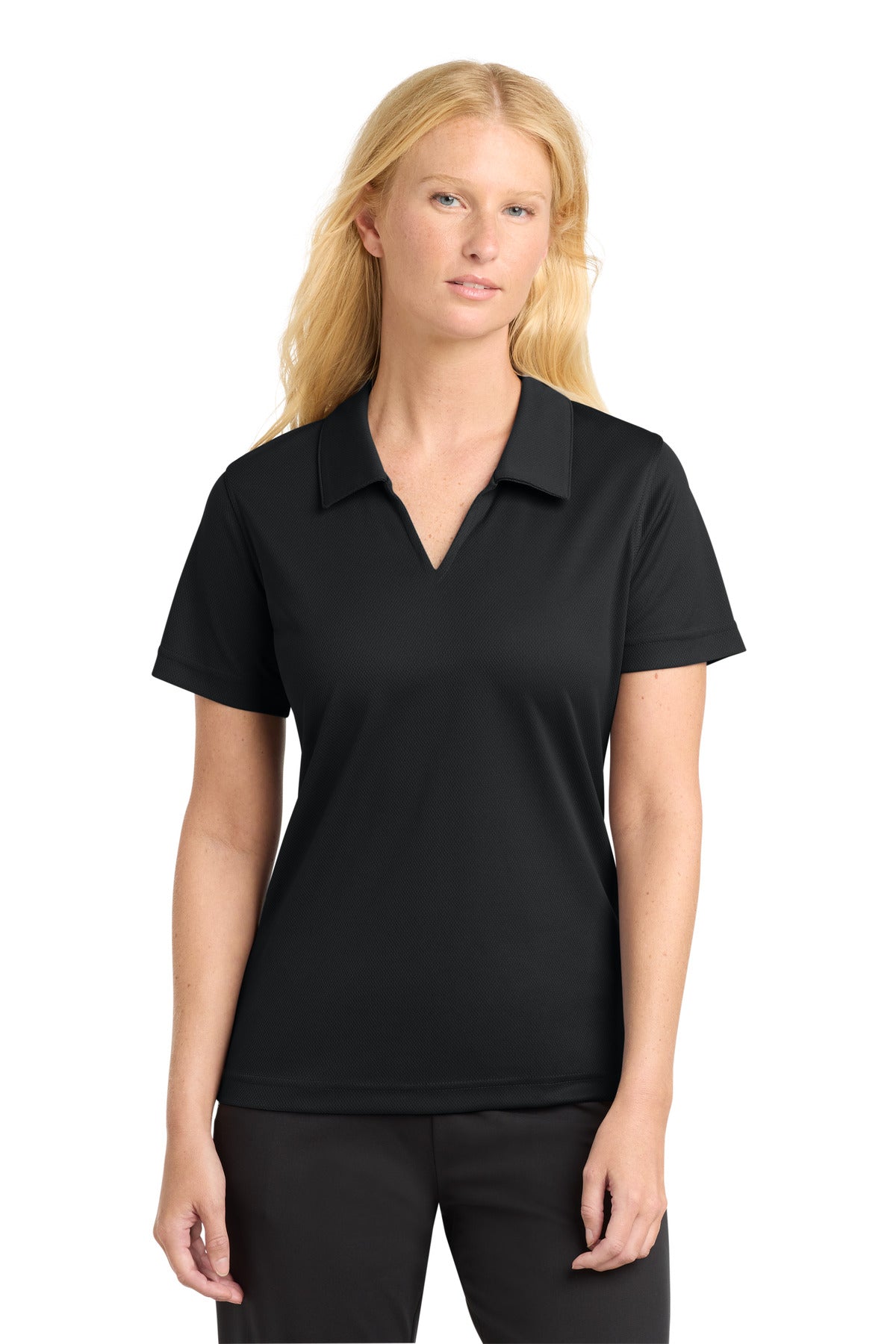 Custom Embroidery or DTF Print - Sport-Tek ® Women's Dri-Mesh ® V-Neck Polo. L469