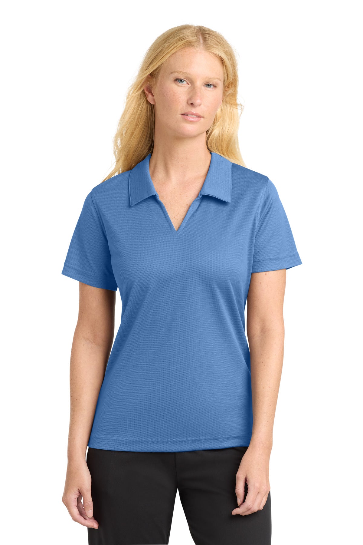 Custom Embroidery or DTF Print - Sport-Tek ® Women's Dri-Mesh ® V-Neck Polo. L469