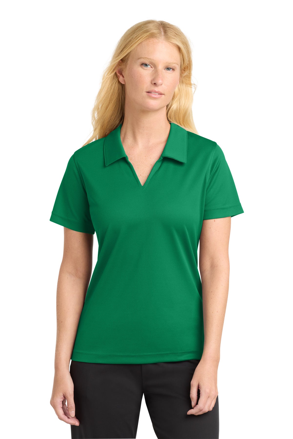Custom Embroidery or DTF Print - Sport-Tek ® Women's Dri-Mesh ® V-Neck Polo. L469