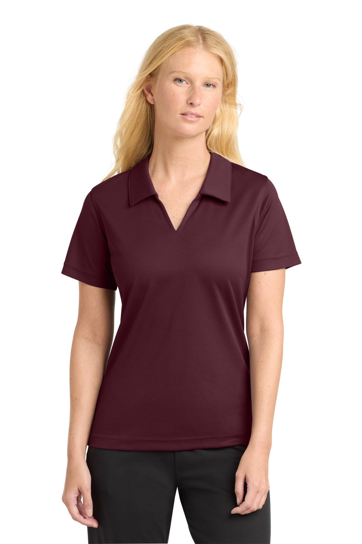 Custom Embroidery or DTF Print - Sport-Tek ® Women's Dri-Mesh ® V-Neck Polo. L469