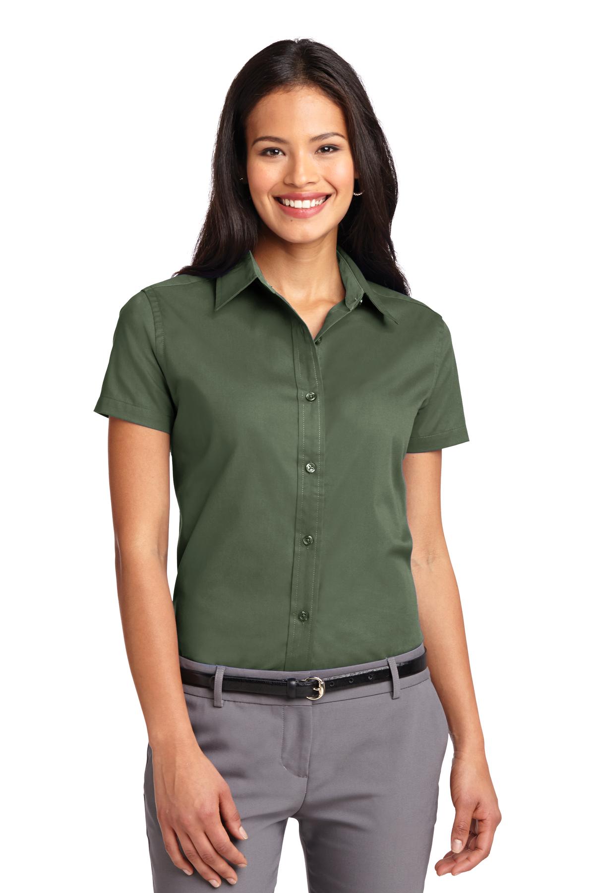 Custom Embroidery or DTF Print - Port Authority ® Women's Short Sleeve Easy Care Shirt. L508