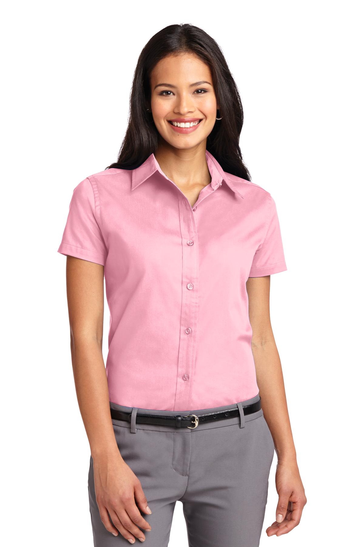 Custom Embroidery or DTF Print - Port Authority ® Women's Short Sleeve Easy Care Shirt. L508