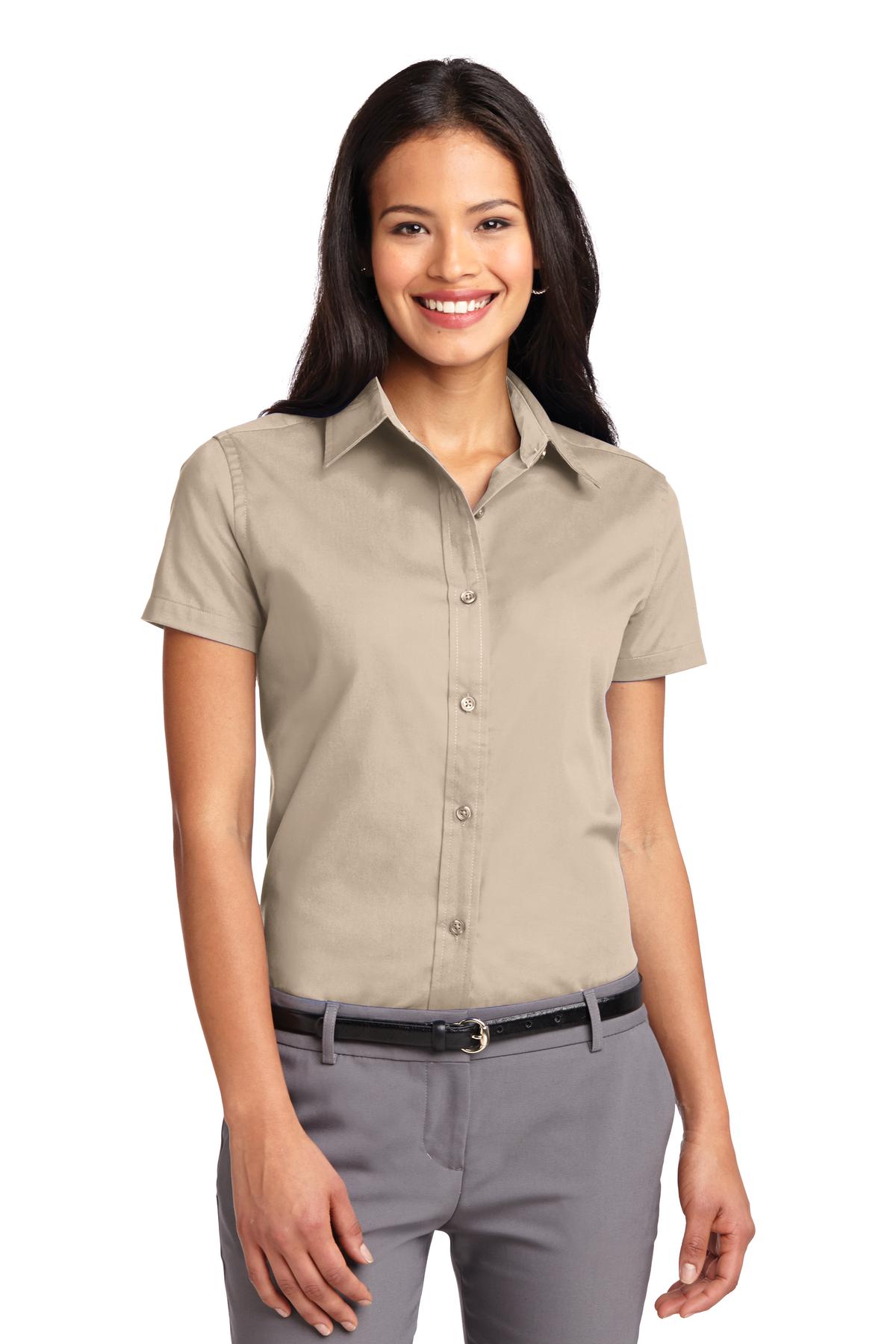 Custom Embroidery or DTF Print - Port Authority ® Women's Short Sleeve Easy Care Shirt. L508