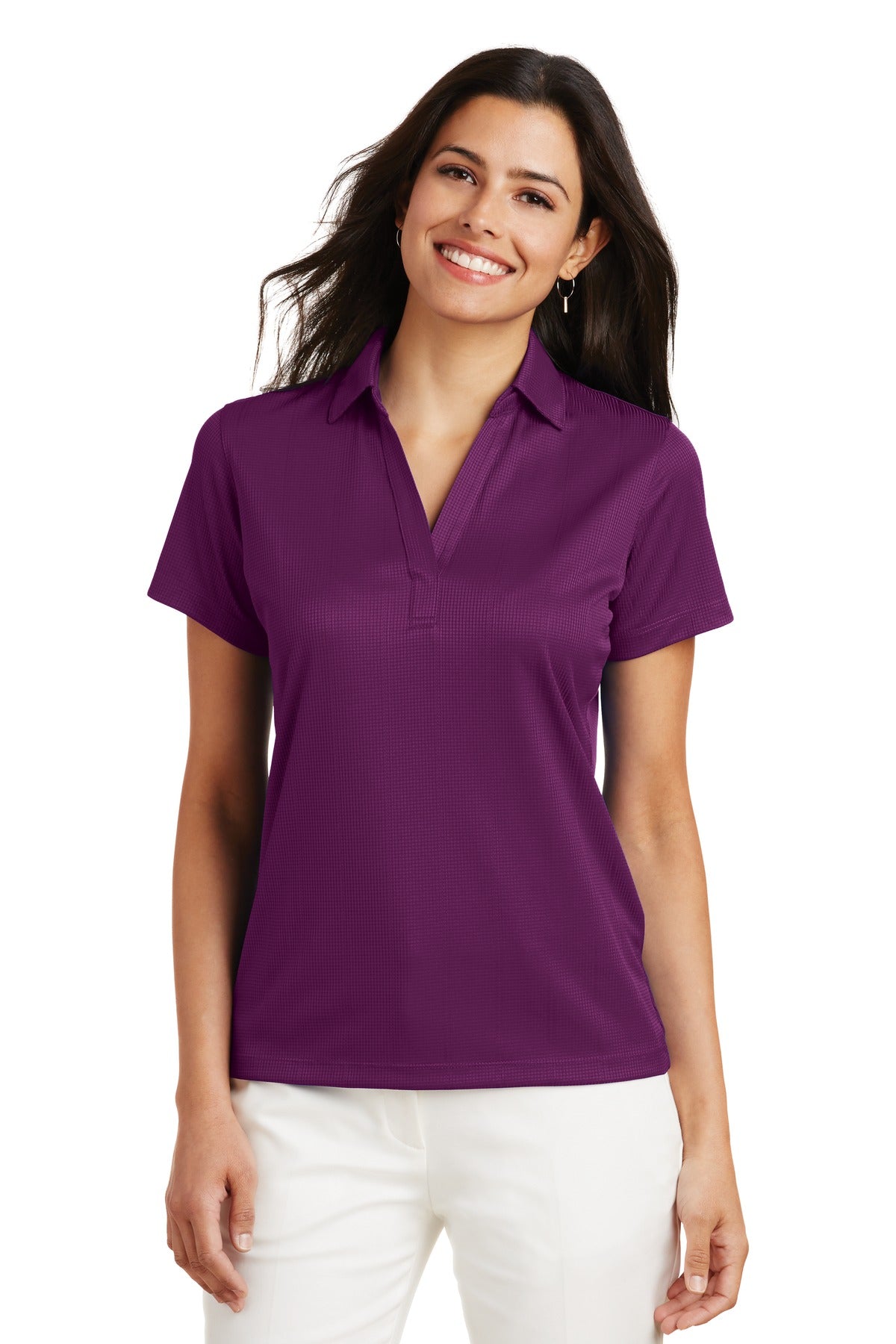 Custom Embroidered - Port Authority© Women's Performance Fine Jacquard Polo. L528