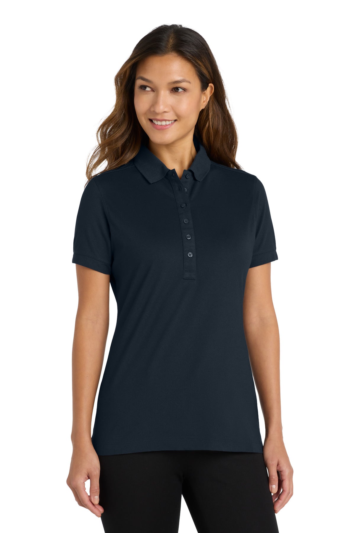 Custom Embroidered - Port Authority© Women's Stretch Pique Polo. L555
