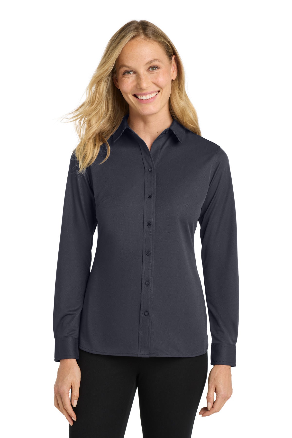 Custom Embroidery or DTF Print - Port Authority ® Women's Dimension Knit Dress Shirt. L570