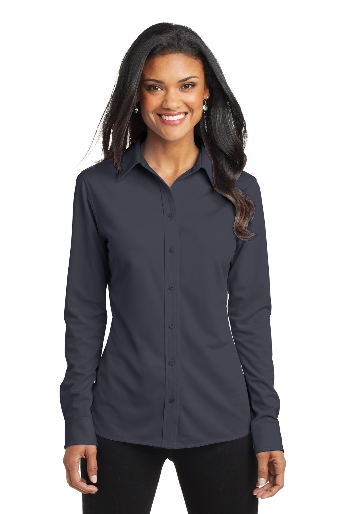 Custom Embroidered - Port Authority© Women's Dimension Knit Dress Shirt. L570