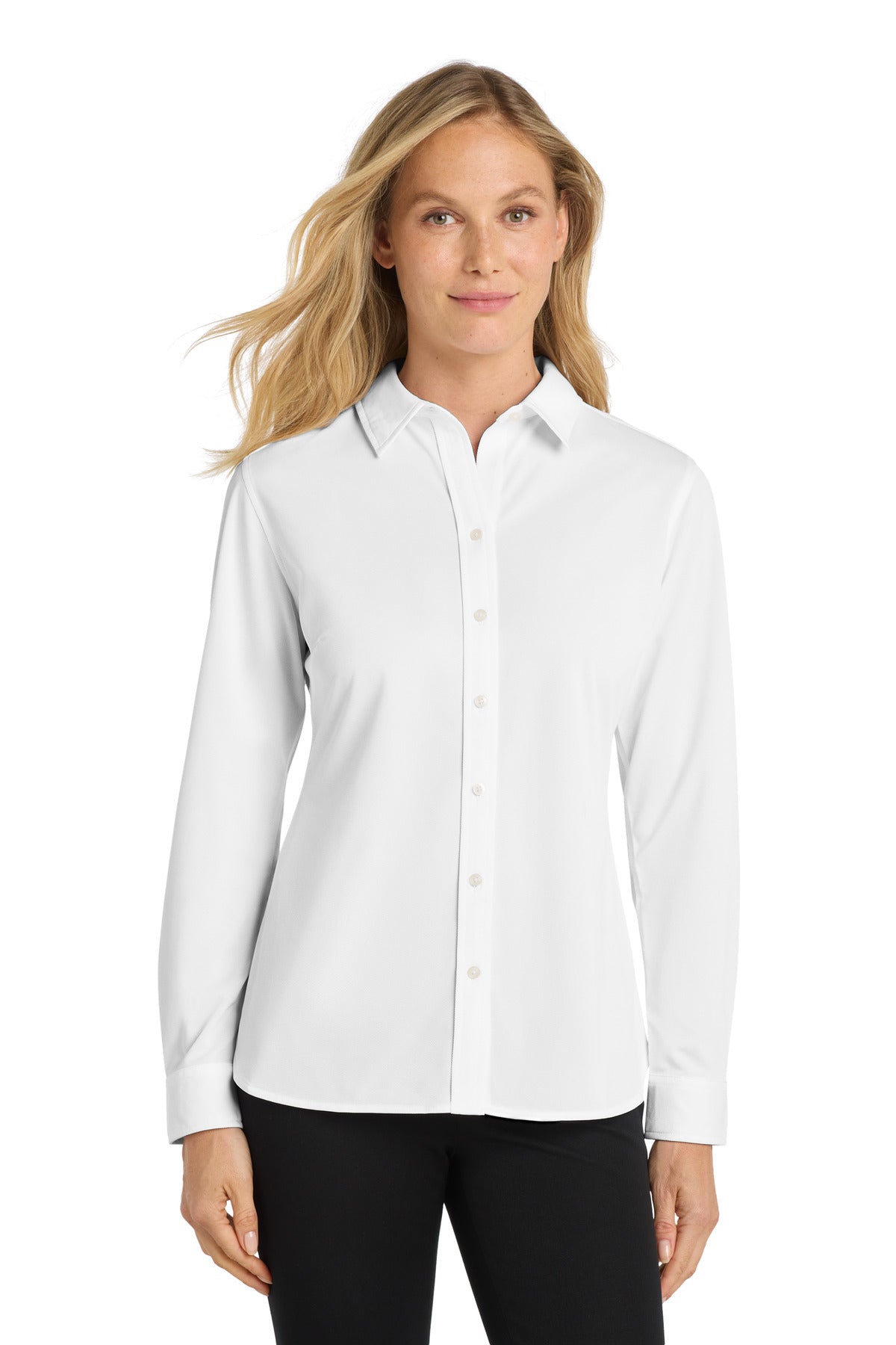 Custom Embroidery or DTF Print - Port Authority ® Women's Dimension Knit Dress Shirt. L570