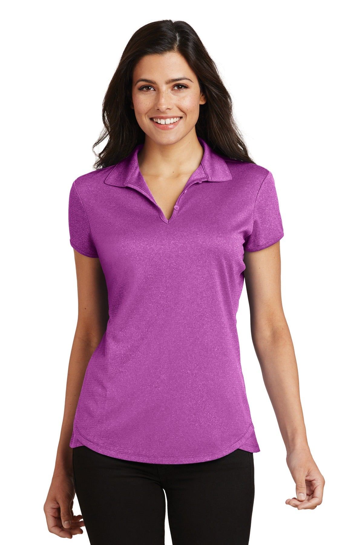 Custom Embroidery or DTF Print - Port Authority ® Women's Trace Heather Polo. L576