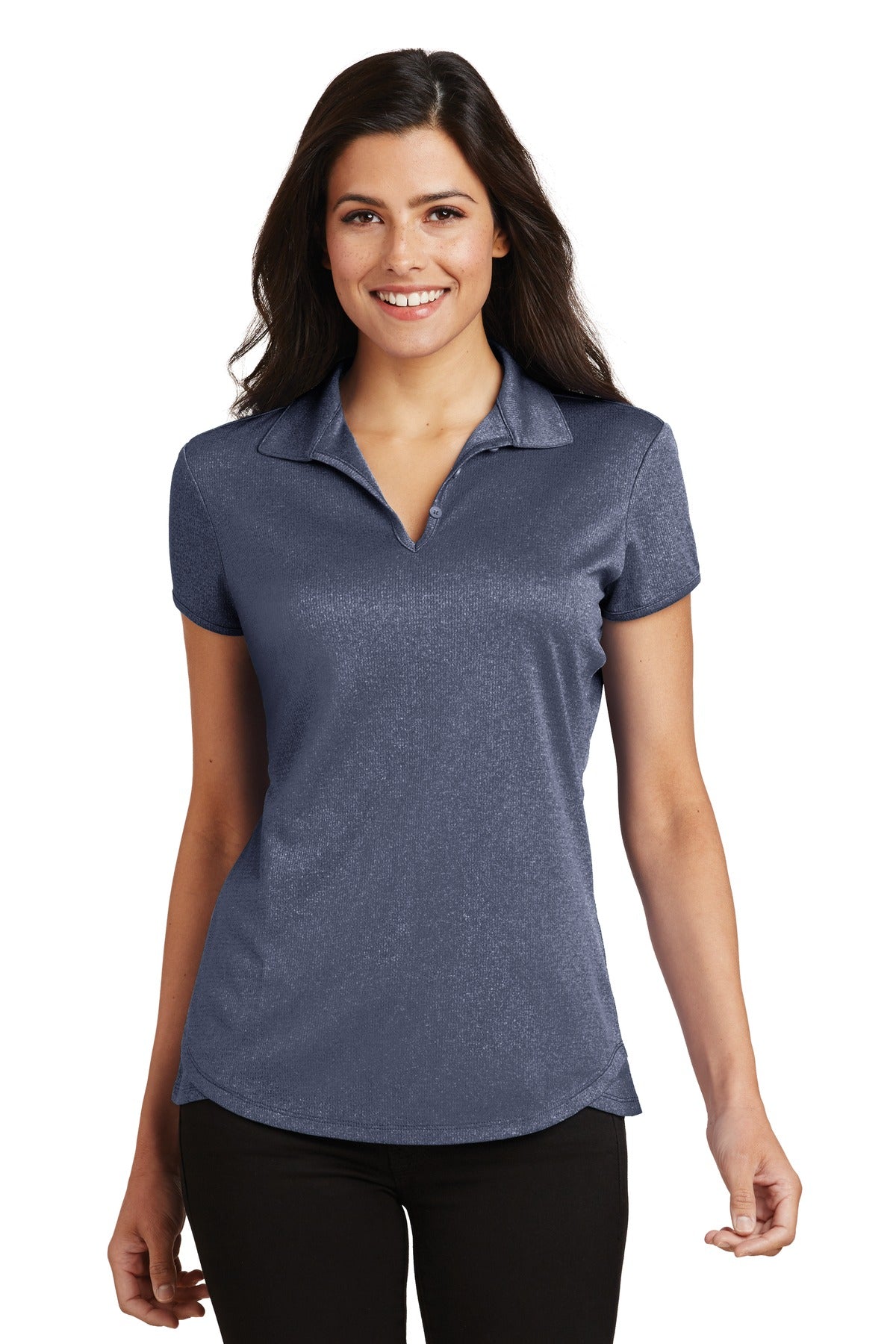 Custom Embroidery or DTF Print - Port Authority ® Women's Trace Heather Polo. L576