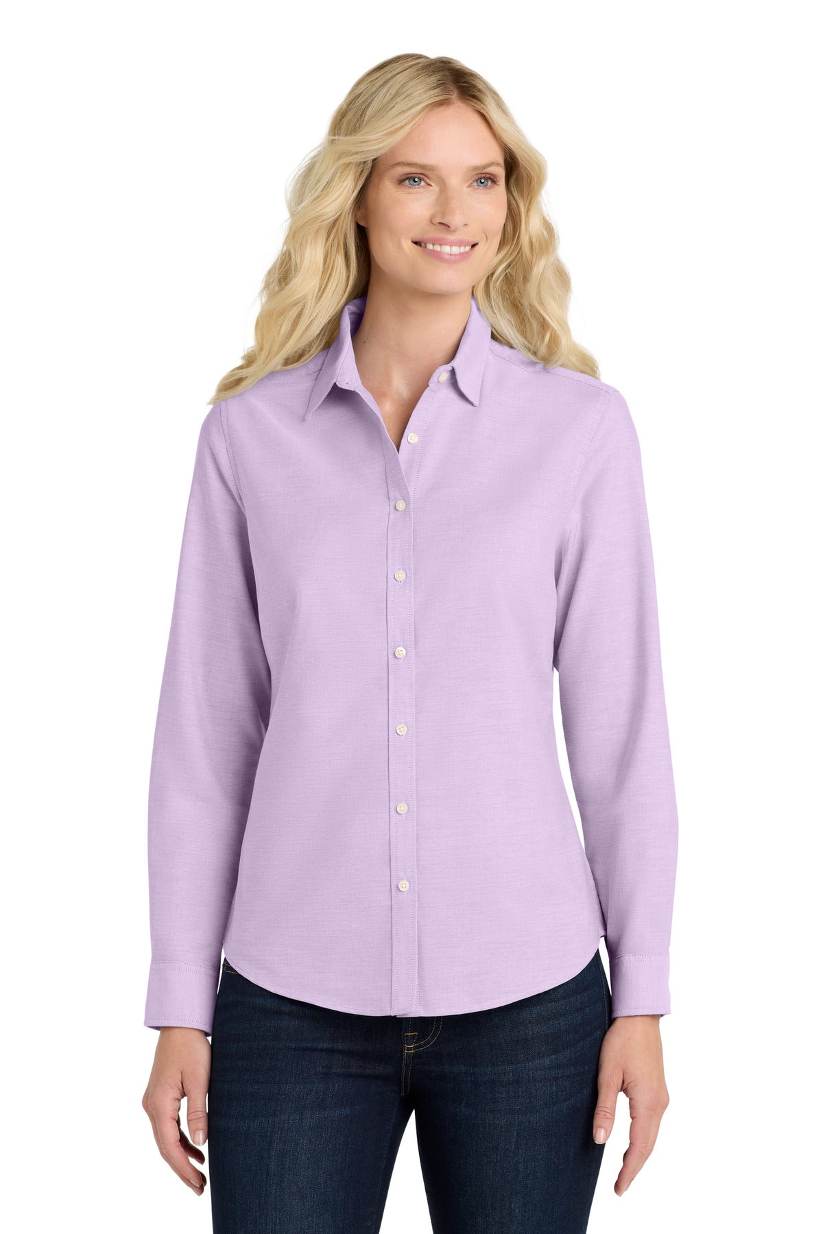 Custom Embroidery or DTF Print - Port Authority ® Women's SuperPro ™ Oxford Shirt. L658