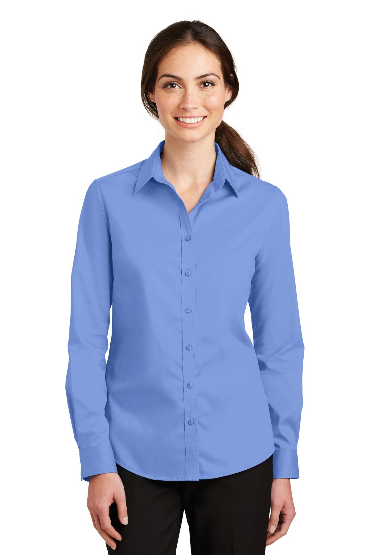 Custom Embroidery or DTF Print - Port Authority ® Women's SuperPro ™ Twill Shirt. L663