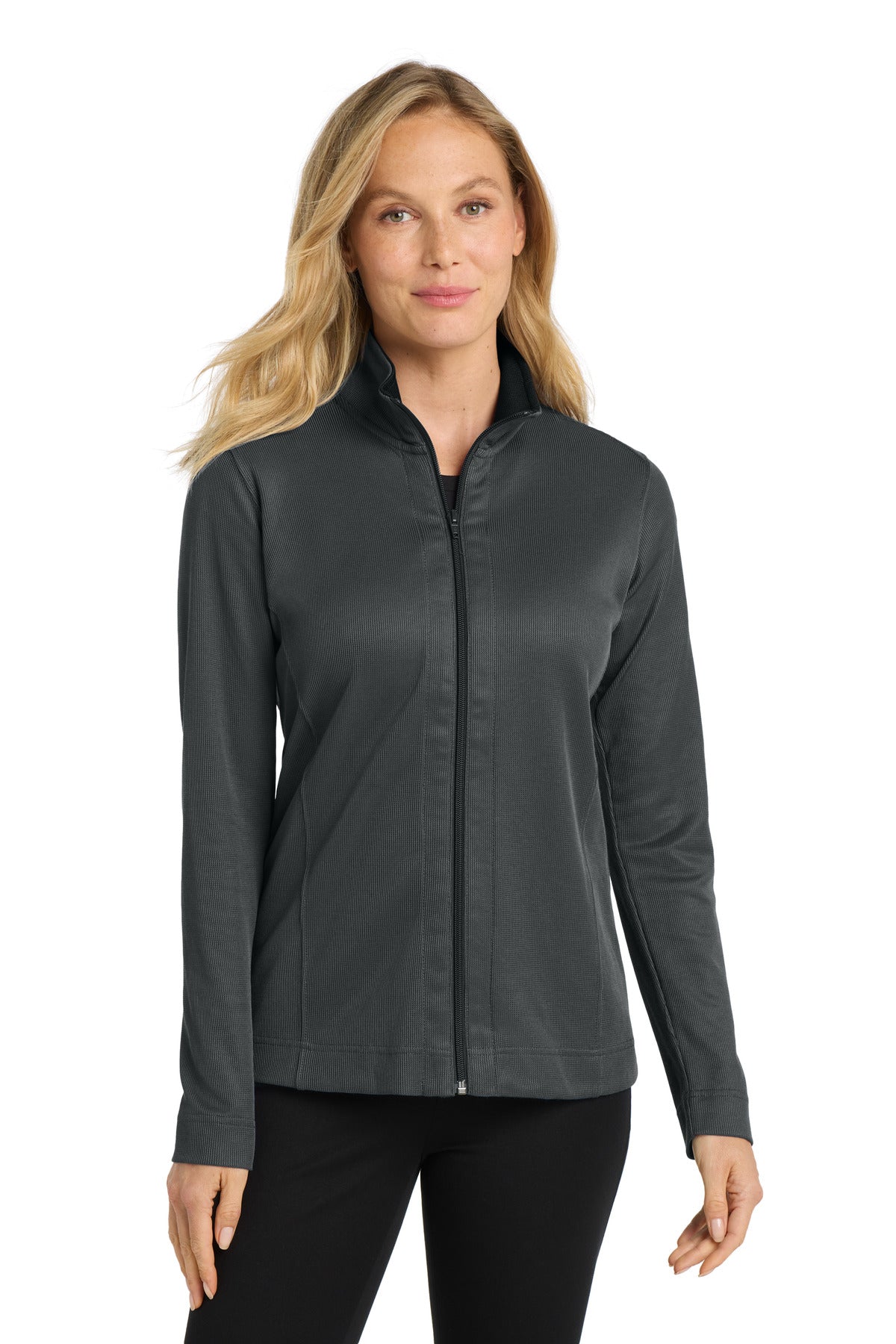 Custom Embroidery or DTF Print - Port Authority ® Women's Vertical Texture Full-Zip Jacket. L805