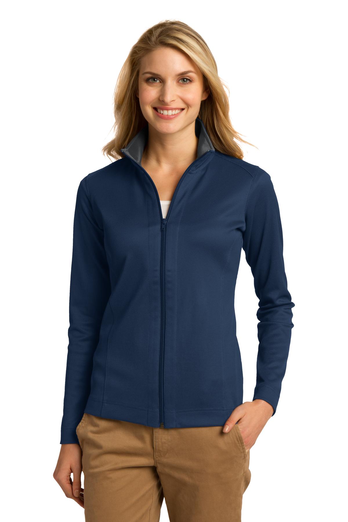 Custom Embroidery or DTF Print - Port Authority ® Women's Vertical Texture Full-Zip Jacket. L805
