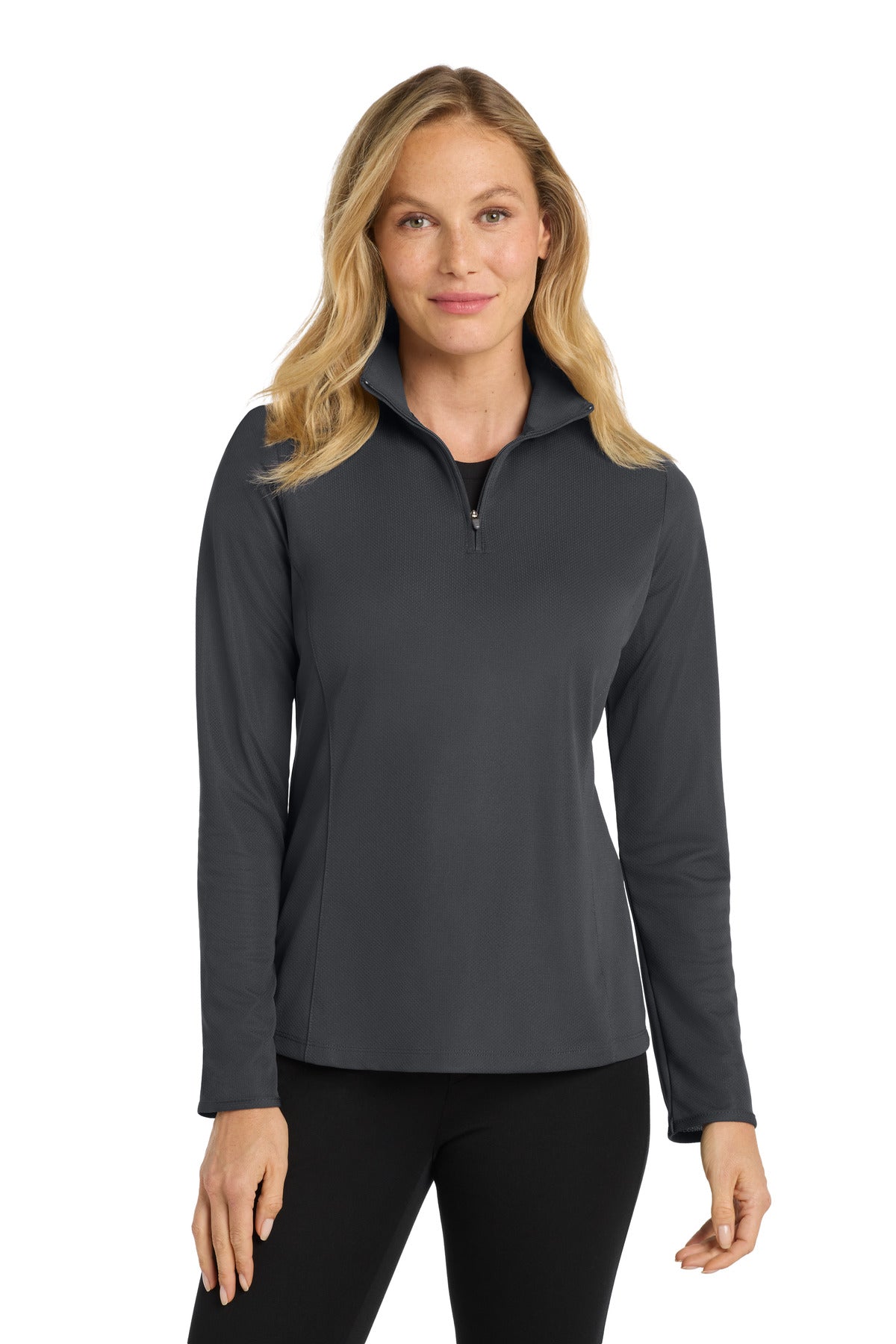 Custom Embroidery or DTF Print - Port Authority ® Women's Pinpoint Mesh 1/2-Zip . L806