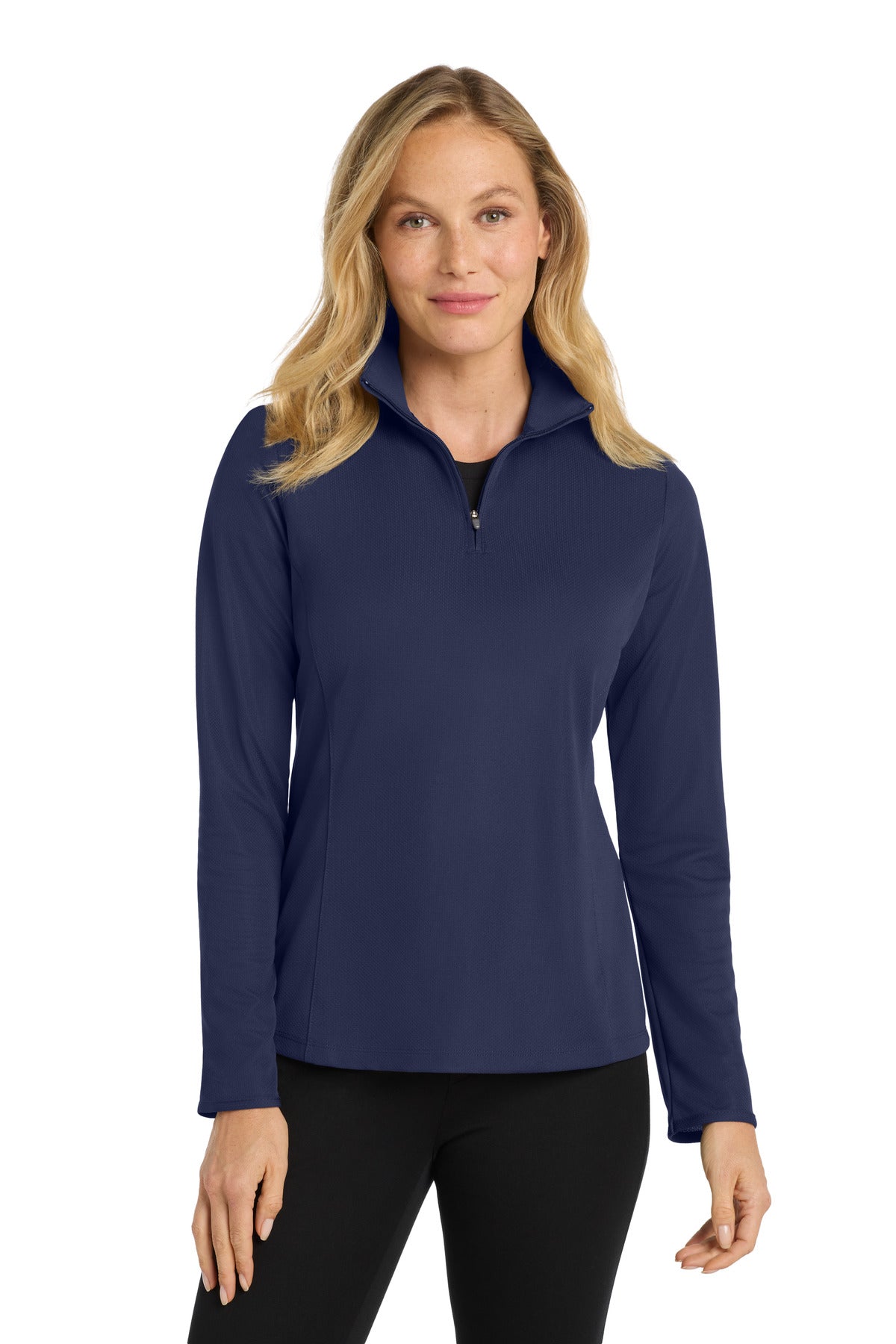 Custom Embroidery or DTF Print - Port Authority ® Women's Pinpoint Mesh 1/2-Zip . L806