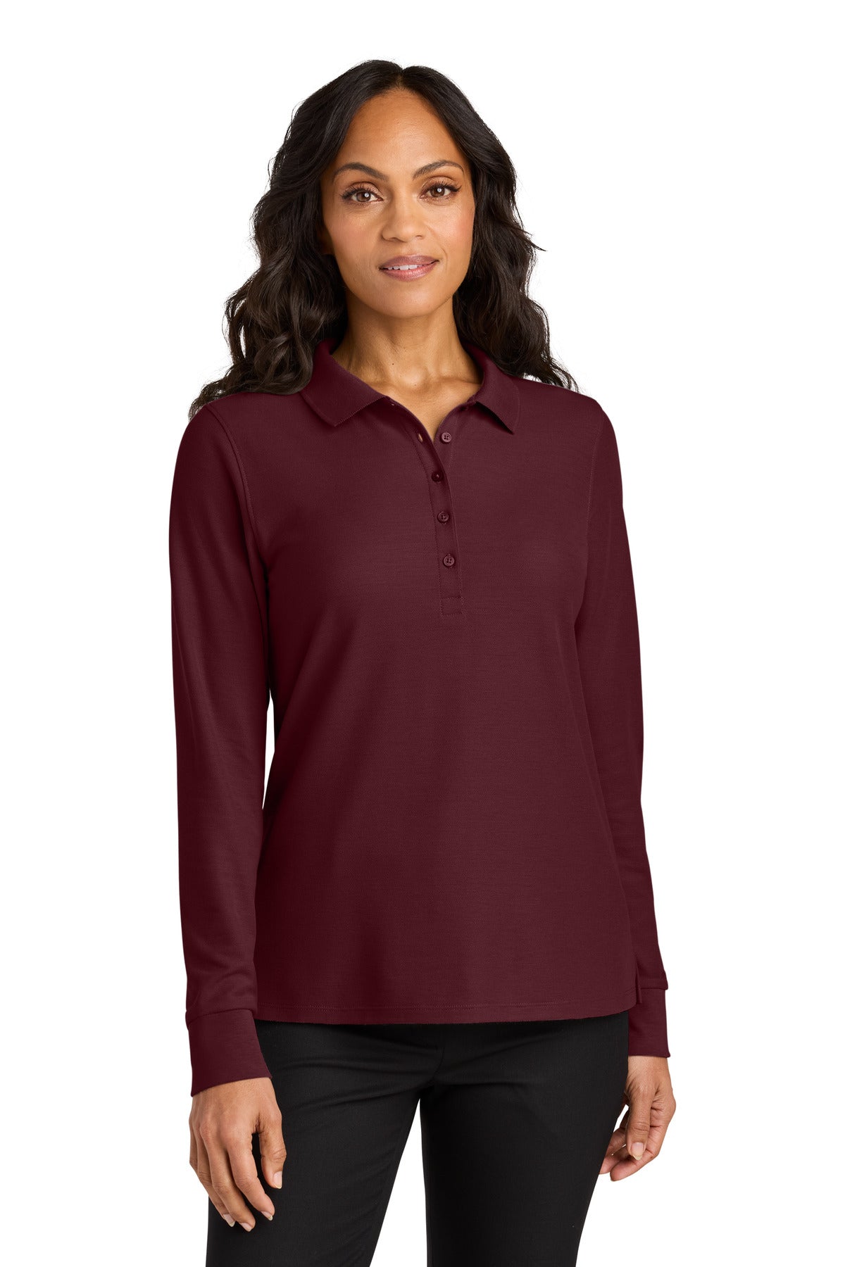 Custom Embroidered or DTF Printed - Port Authority® Women's Wearever Signature Pique Long Sleeve Polo LK200LS