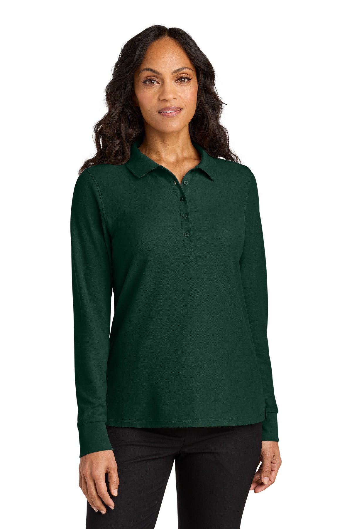 Custom Embroidered or DTF Printed - Port Authority® Women's Wearever Signature Pique Long Sleeve Polo LK200LS