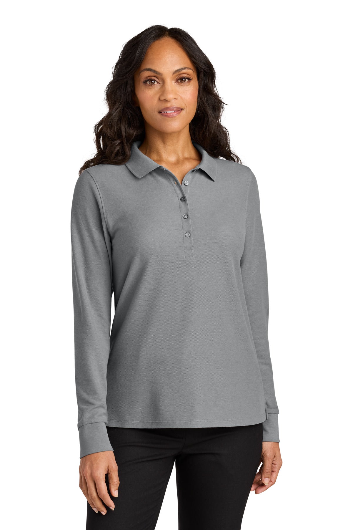 Custom Embroidered or DTF Printed - Port Authority® Women's Wearever Signature Pique Long Sleeve Polo LK200LS