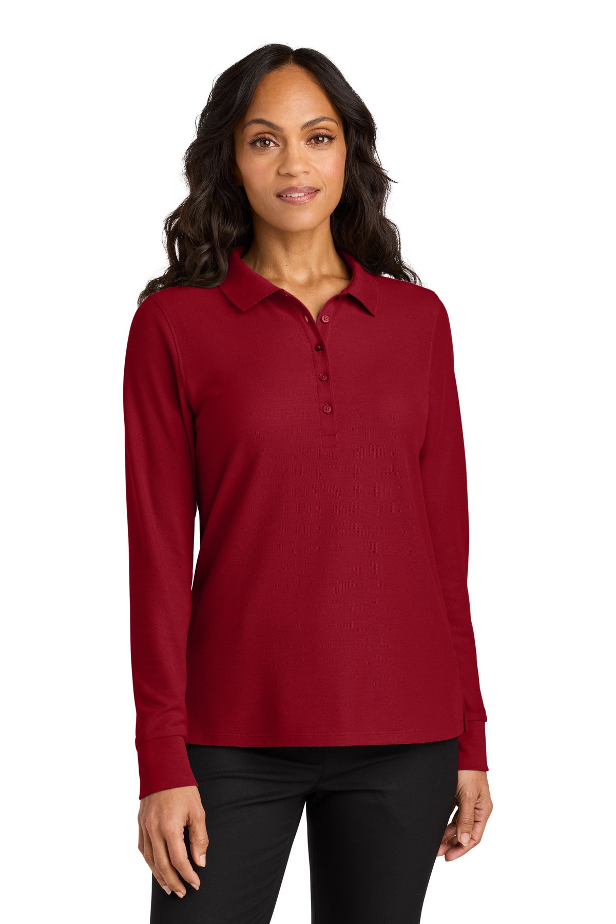 Custom Embroidered or DTF Printed - Port Authority® Women's Wearever Signature Pique Long Sleeve Polo LK200LS
