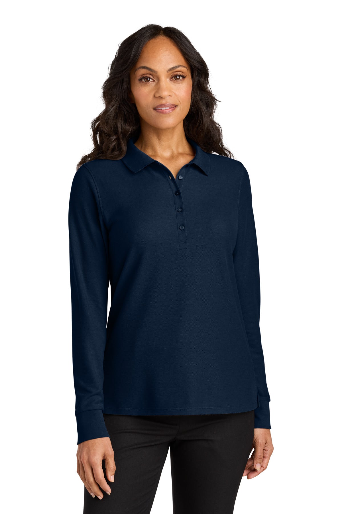 Custom Embroidered or DTF Printed - Port Authority® Women's Wearever Signature Pique Long Sleeve Polo LK200LS
