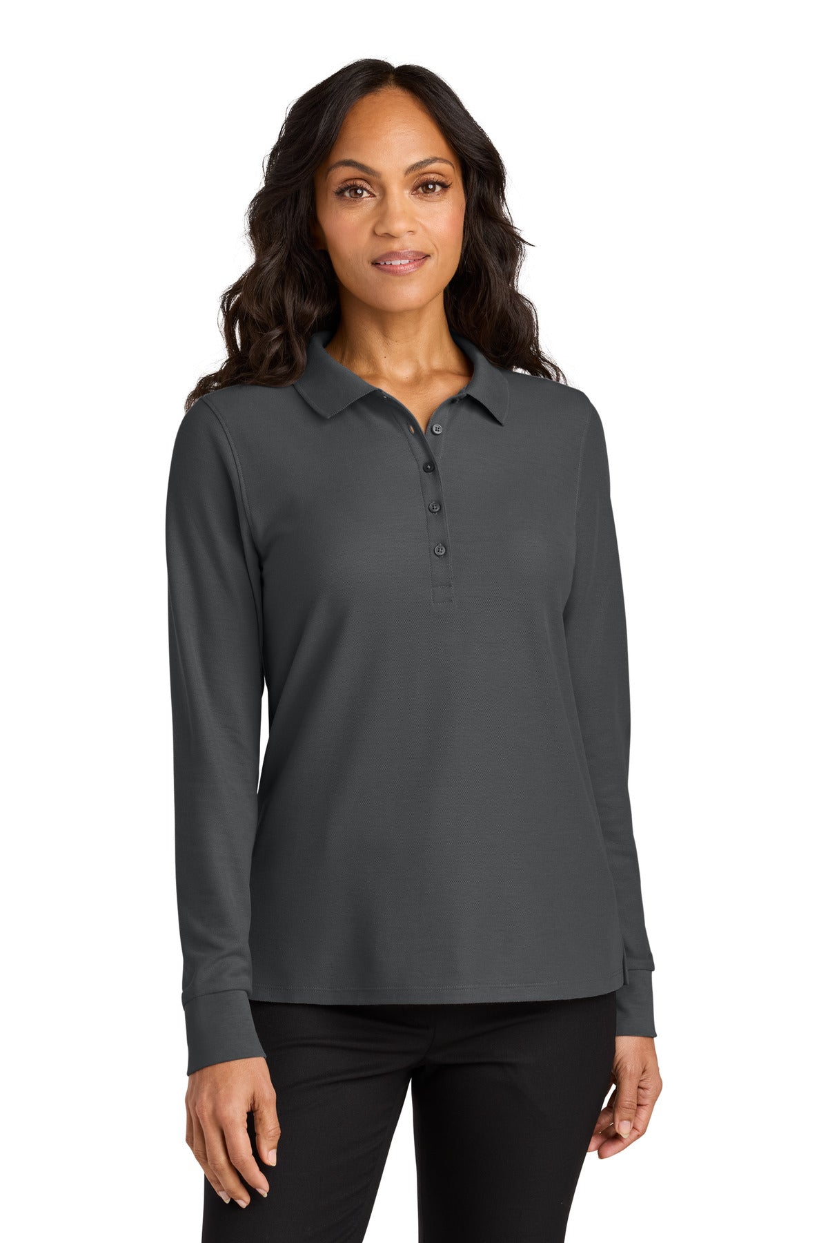 Custom Embroidered or DTF Printed - Port Authority® Women's Wearever Signature Pique Long Sleeve Polo LK200LS