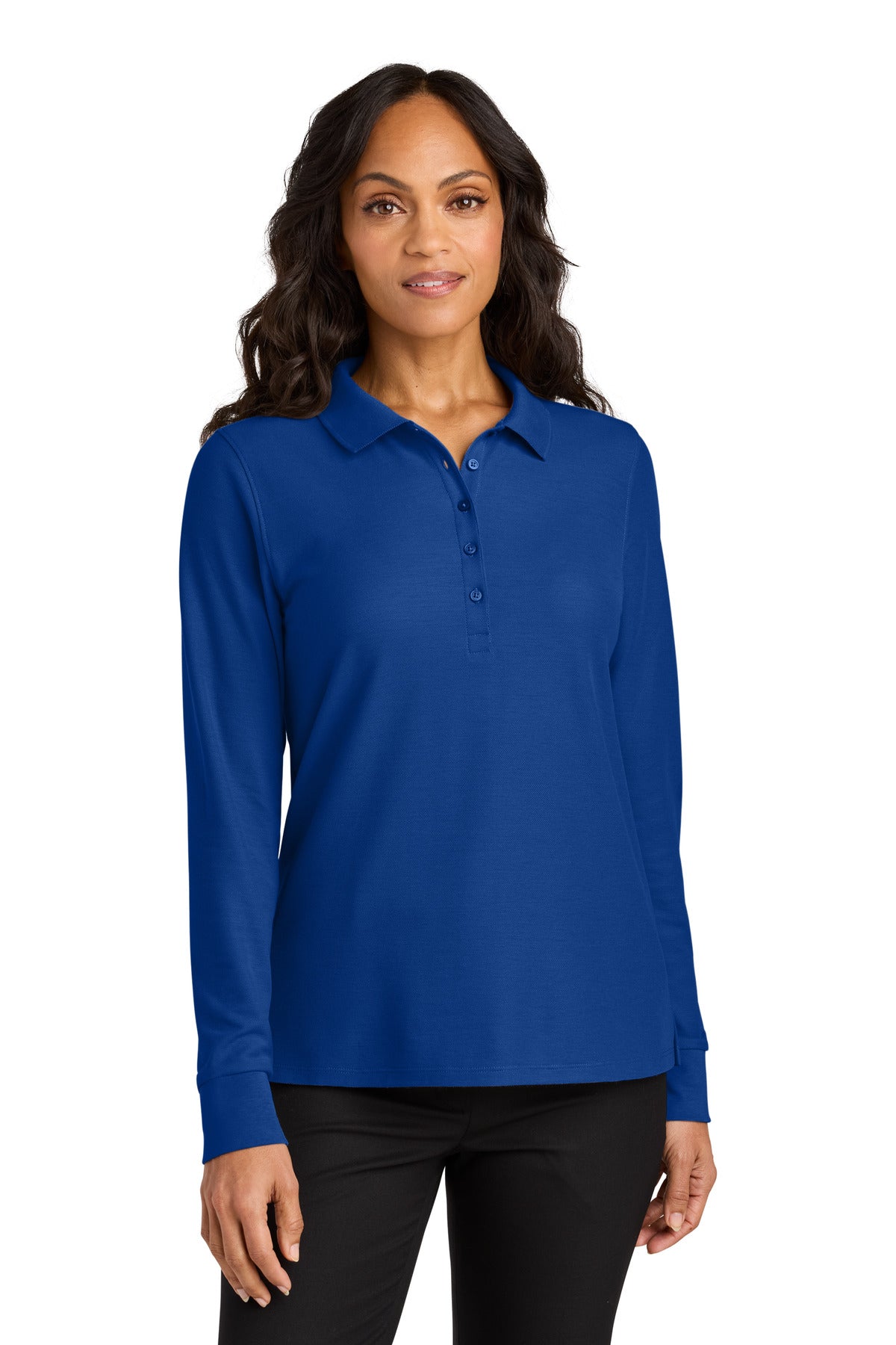 Custom Embroidered or DTF Printed - Port Authority® Women's Wearever Signature Pique Long Sleeve Polo LK200LS