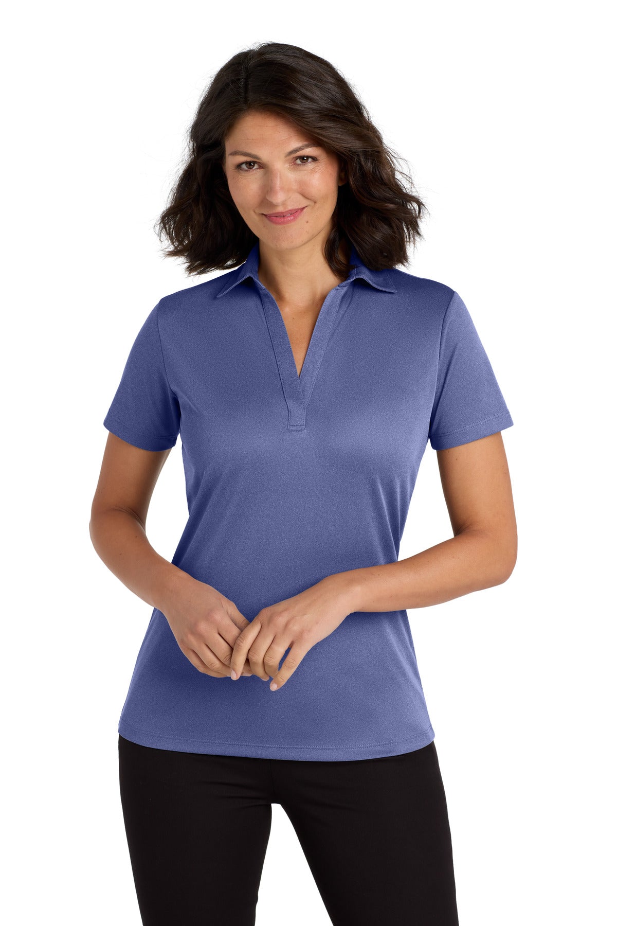 Custom Embroidered - Port Authority © Women's Heathered Silk Touch © Performance Polo. LK542