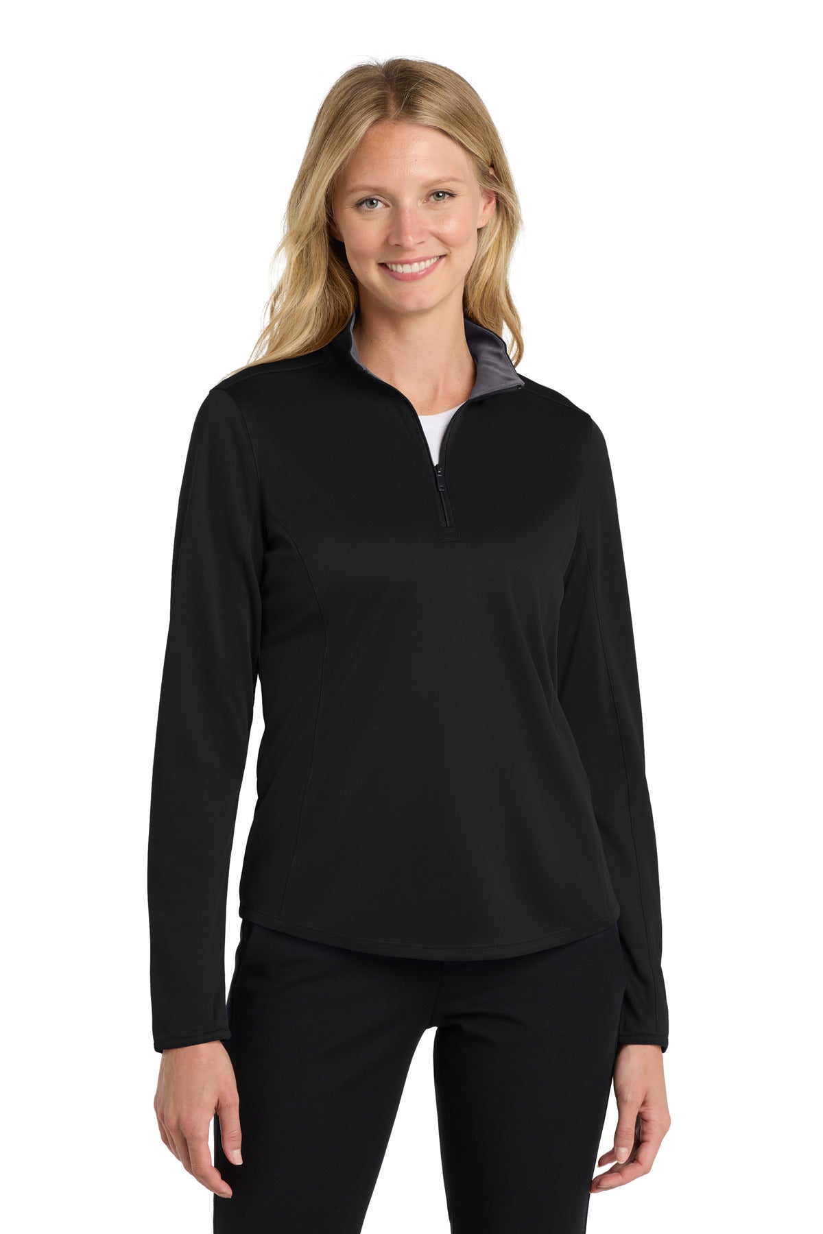 Custom Embroidered or DTF Print on Port Authority ® Women's Silk Touch ™ Performance 1/4-Zip LK584