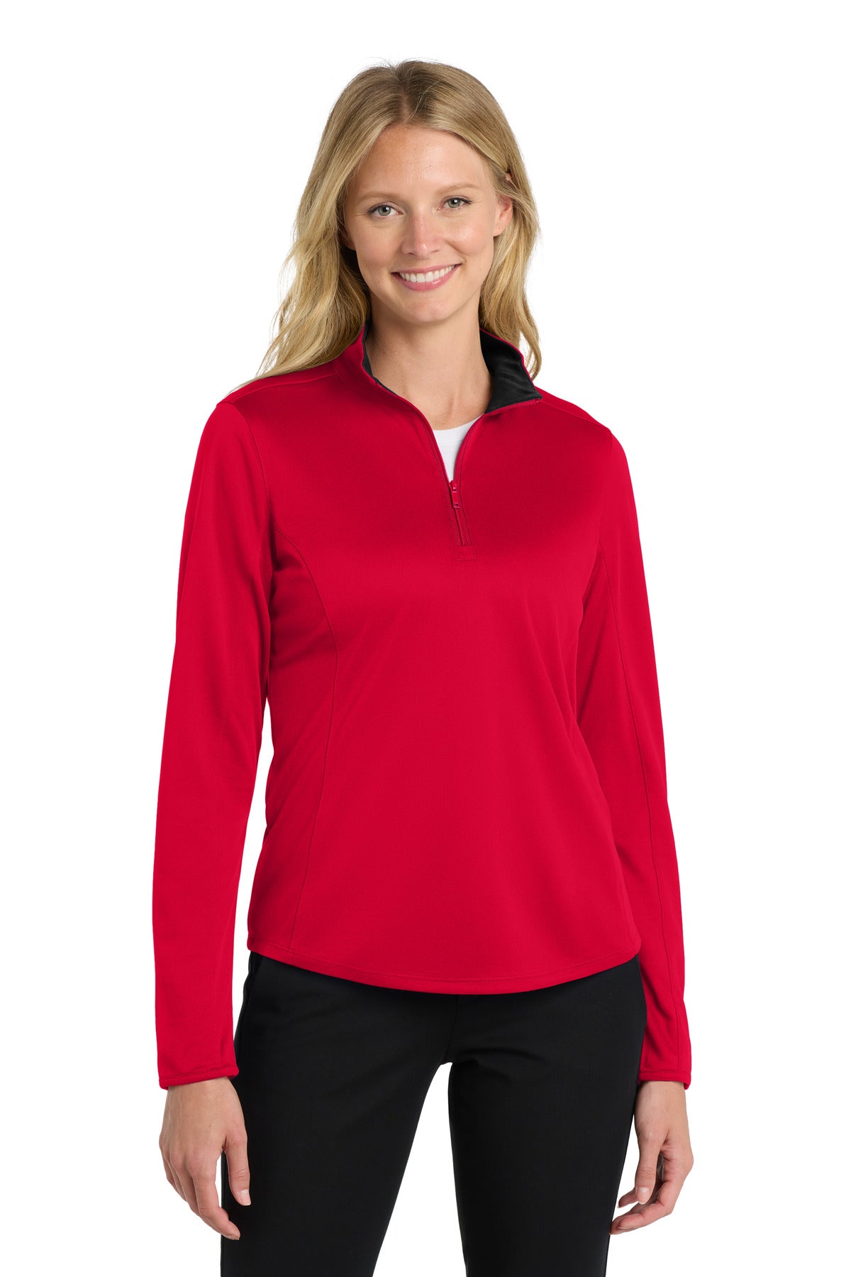 Custom Embroidered or DTF Print on Port Authority ® Women's Silk Touch ™ Performance 1/4-Zip LK584