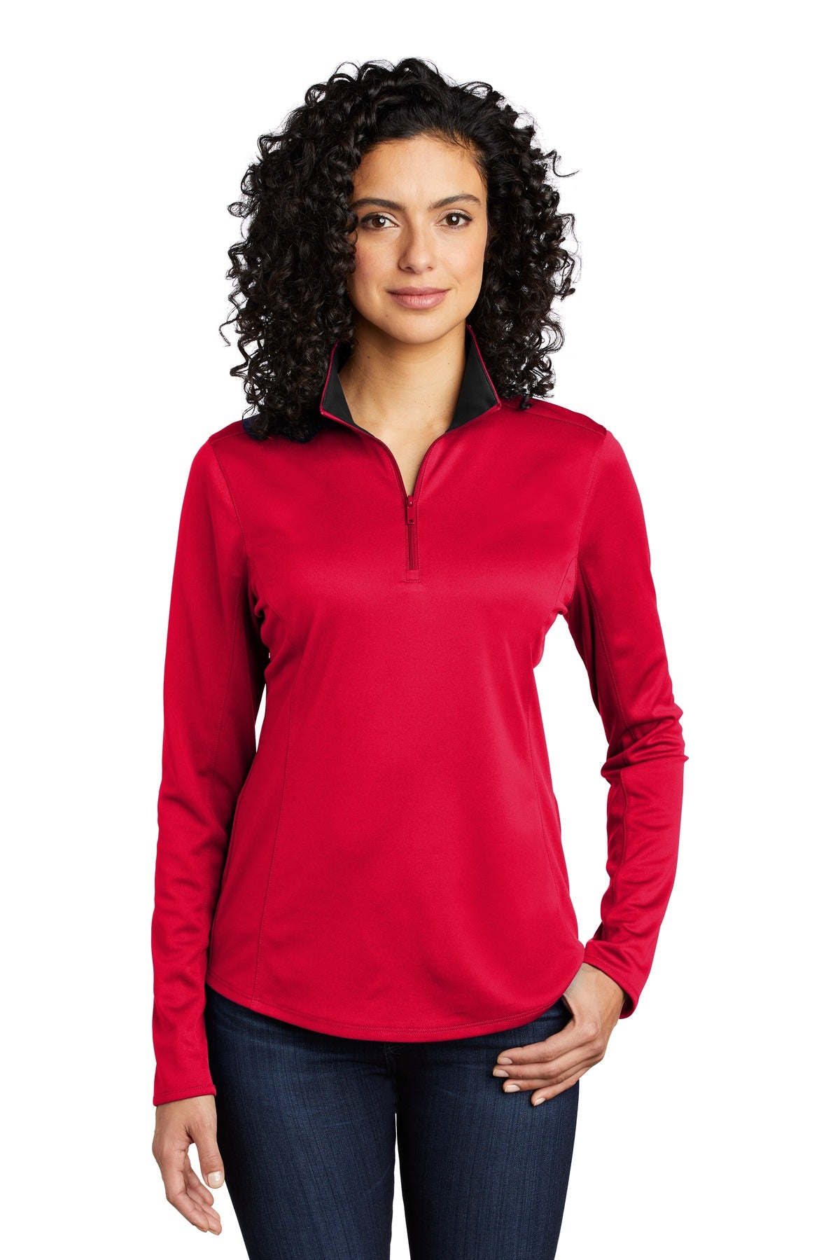 Custom Embroidered - Port Authority ® Women's Silk Touch ® Performance 1/4-Zip LK584