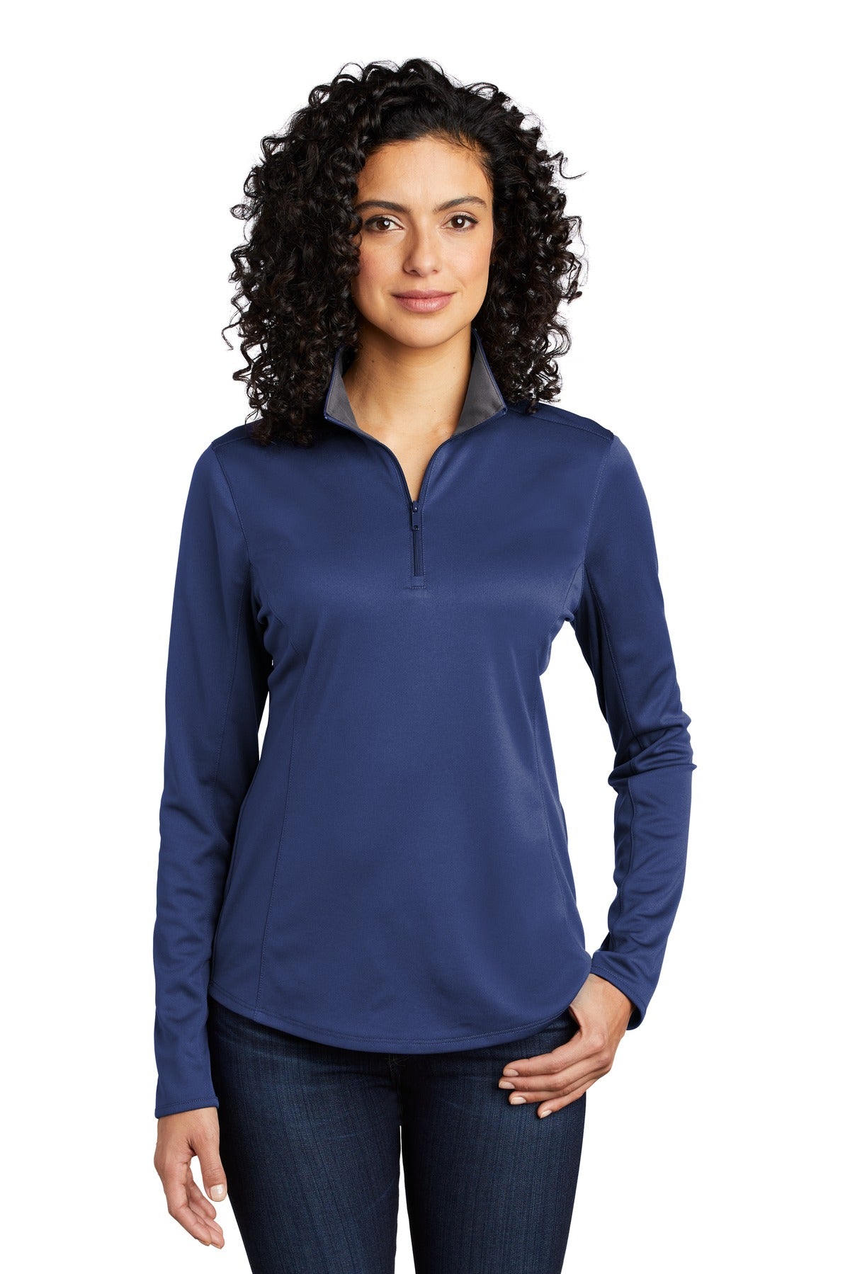 Custom Embroidered - Port Authority ® Women's Silk Touch ® Performance 1/4-Zip LK584