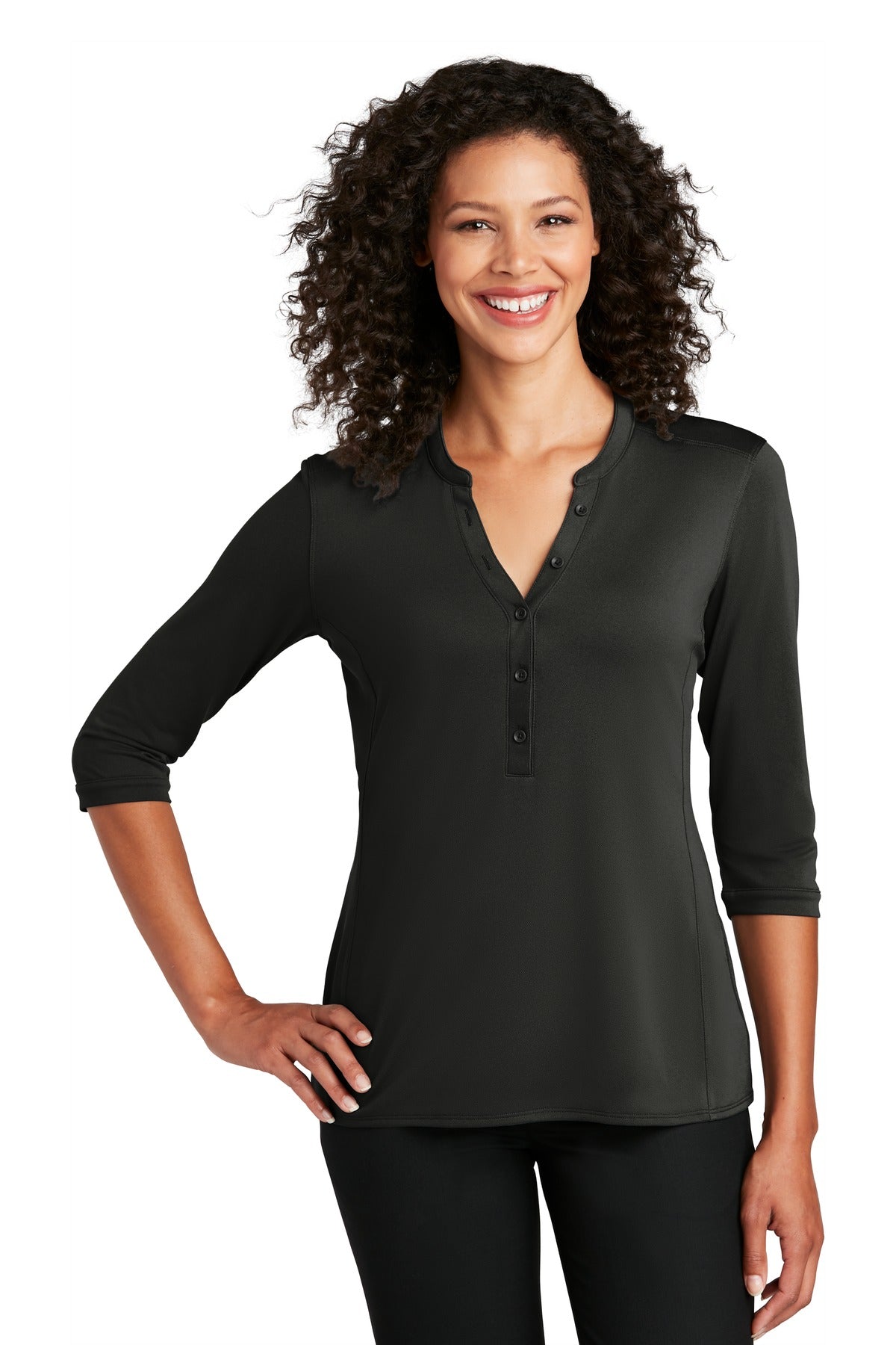 Custom Embroidery or DTF Print - Port Authority ® Women's UV Choice Pique Henley LK750