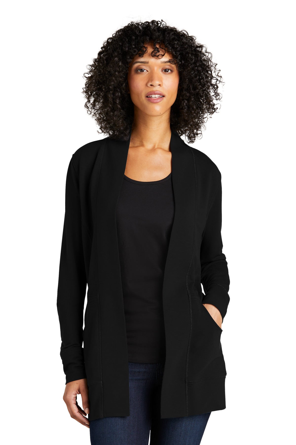 Custom Embroidered or DTF Print on Port Authority ® Women's Microterry Cardigan LK825