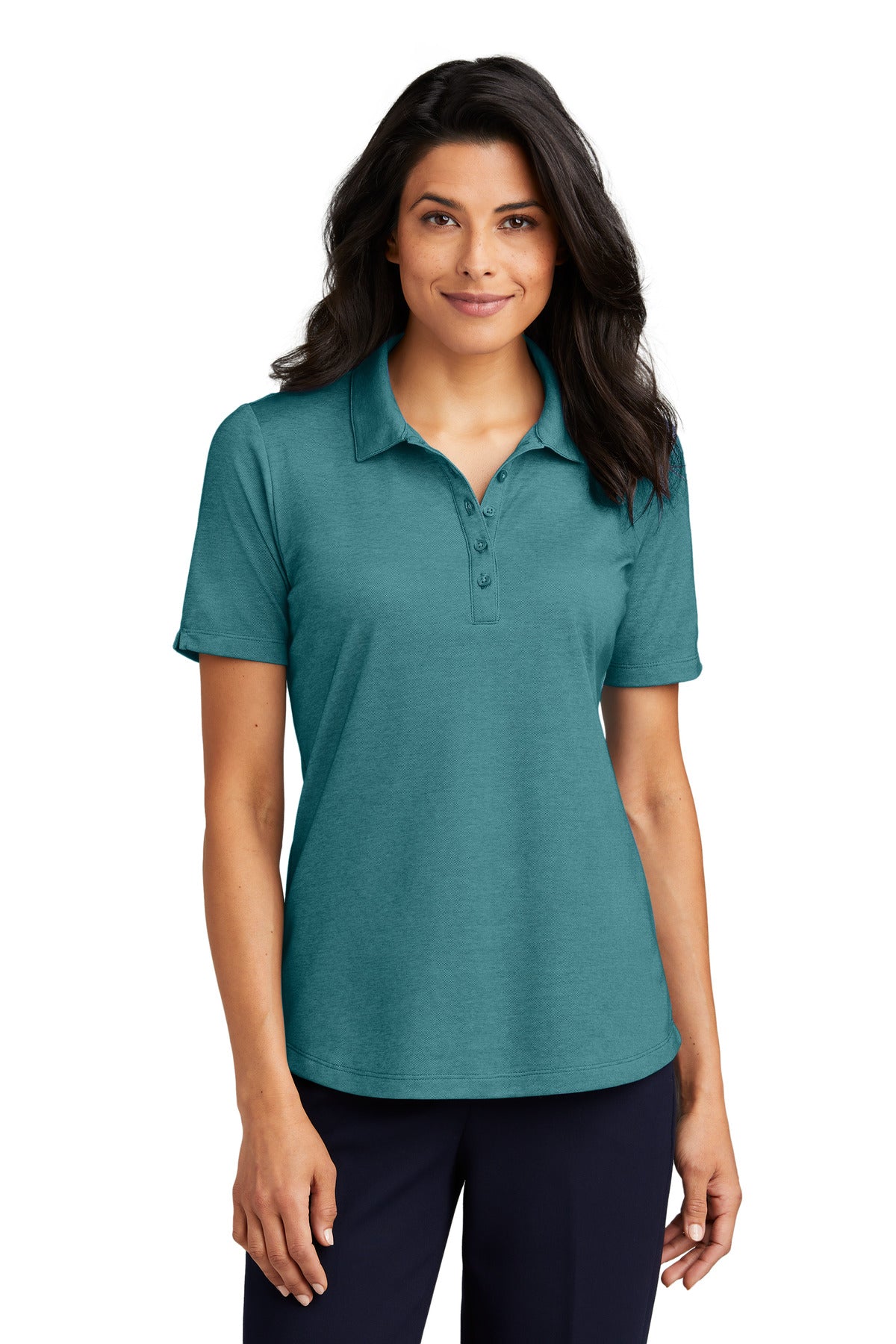 Custom Embroidered - Port Authority© Women's Fine Pique Blend Polo LK830