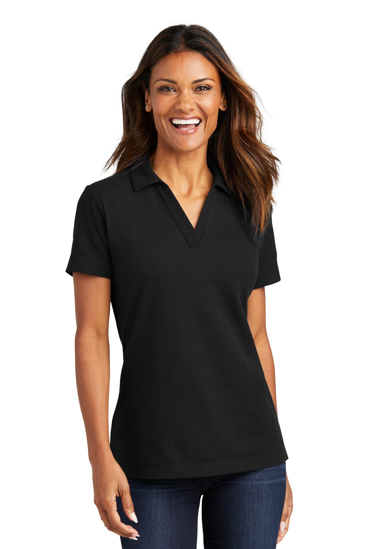 Custom Embroidered - Port Authority© Women's C-FREE© Cotton Blend Pique Polo LK867