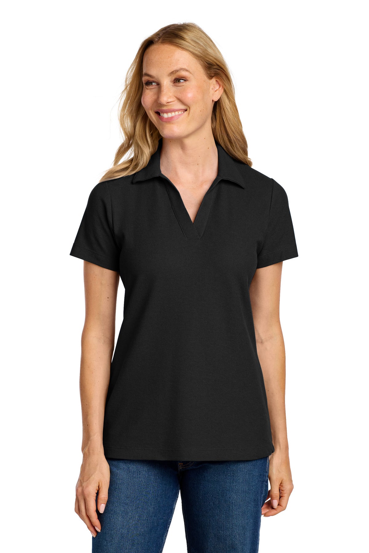 Custom Embroidery or DTF Print - Port Authority ® Women's C-FREE ® Cotton Blend Pique Polo LK867