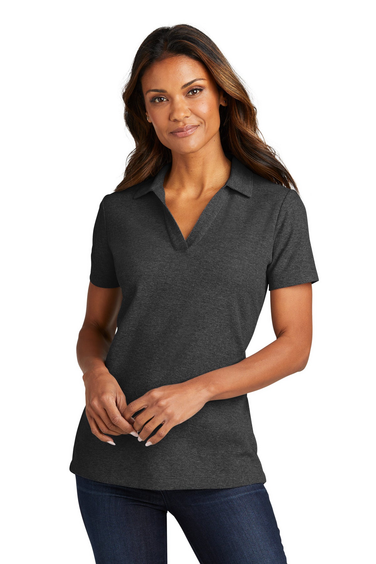 Custom Embroidered - Port Authority© Women's C-FREE© Cotton Blend Pique Polo LK867